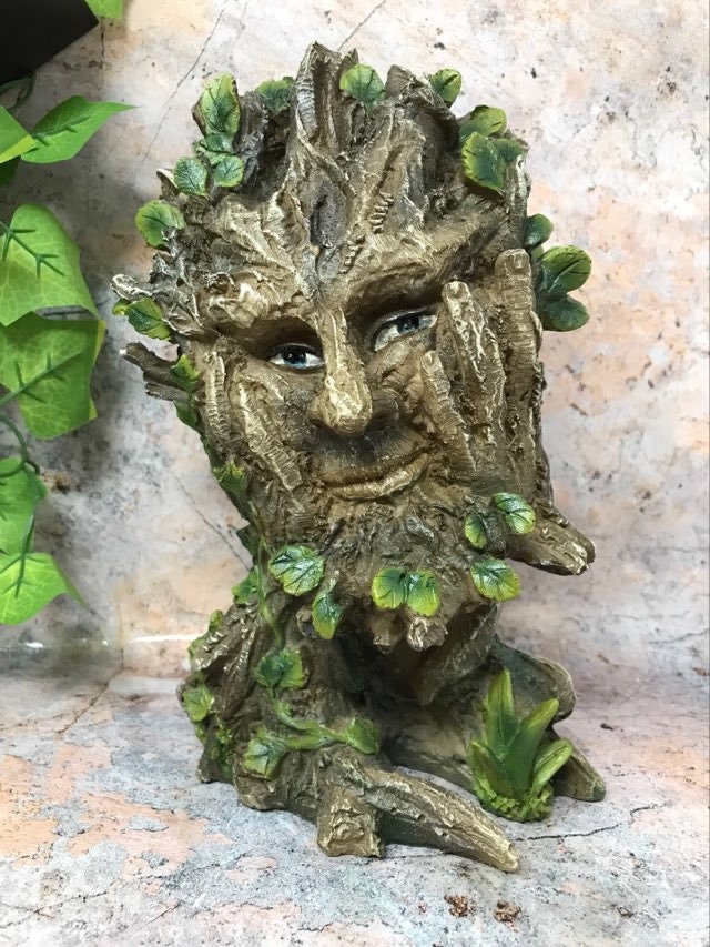 Rustic Druid Wiccan Tree Man Garden Sculpture - Nature-inspired Outdoor Lawn Decoration-Osiris Craftworks