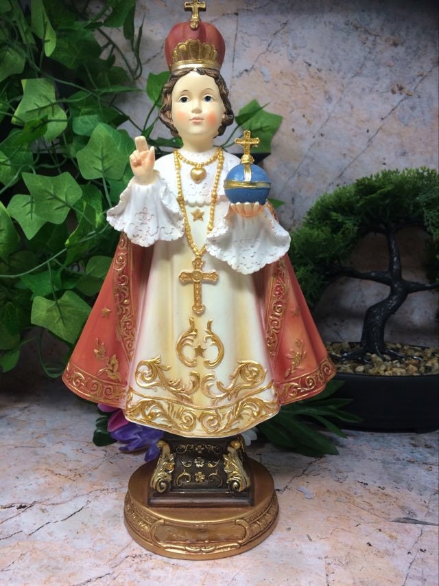 Large Infant of Prague Lord Saviour Jesus Figurine Resin Statue Religious Sculpture Ornament 30 cm-Osiris Craftworks