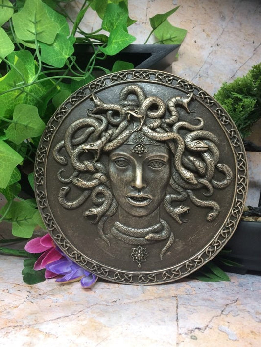 Handmade Medusa Head Wall Plaque - Greek Mythology Sculpture for Artistic Home Décor-Osiris Craftworks