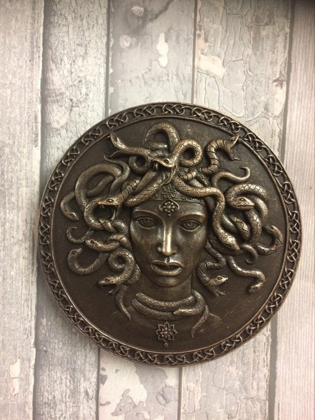 Handmade Medusa Head Wall Plaque - Greek Mythology Sculpture for Artistic Home Décor-Osiris Craftworks