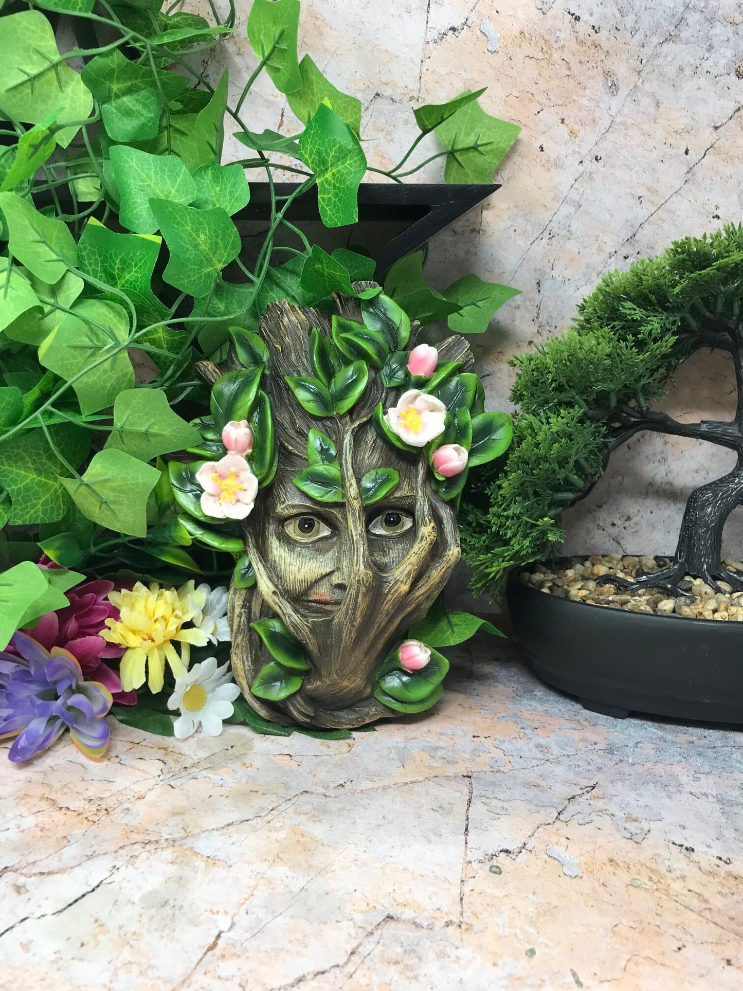 Whimsical Forest Witch Wall Plaque: A Magical Addition to Your Garden Décor for Nature and Pagan Enthusiasts-Osiris Craftworks