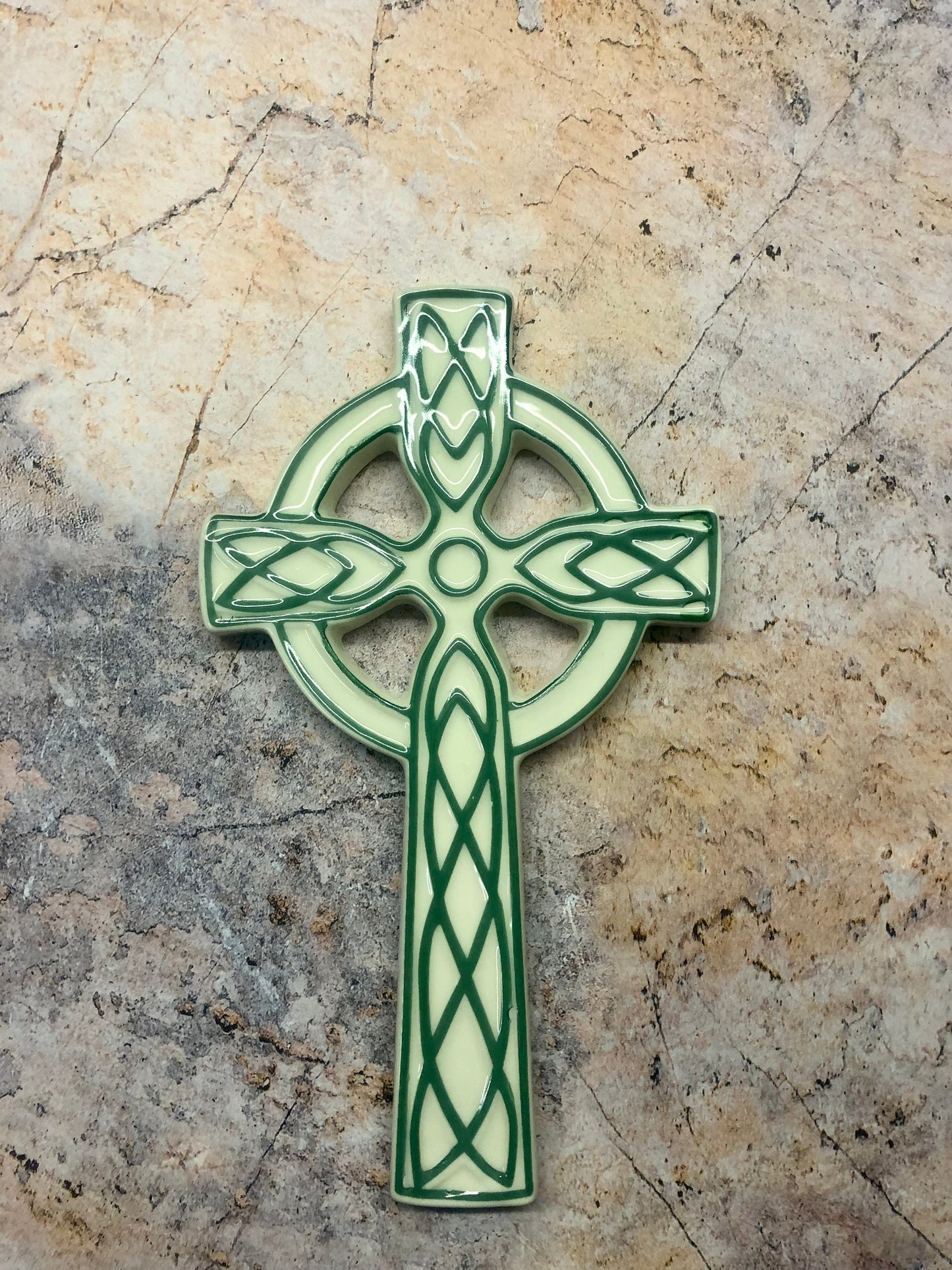 Celtic Cross Wall Plaque - Beautiful Ceramic Sculpture for Religious Devotion in Your Home or Chapel-Osiris Craftworks