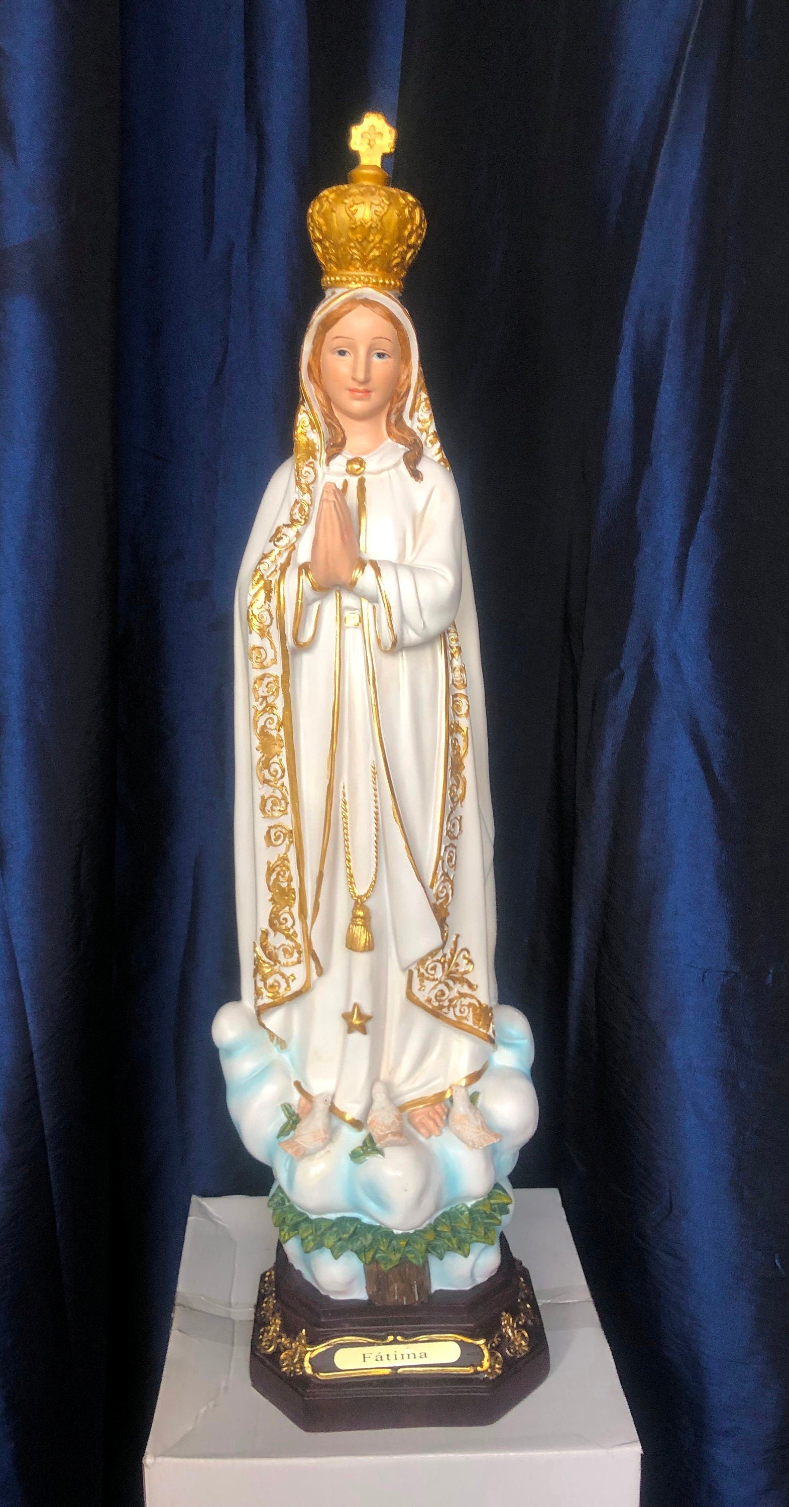 Large Blessed Virgin Mary Our Lady of Fatima Statue Figure Ornament Figurine for Home or Chapel 60 cm Tall-Osiris Craftworks