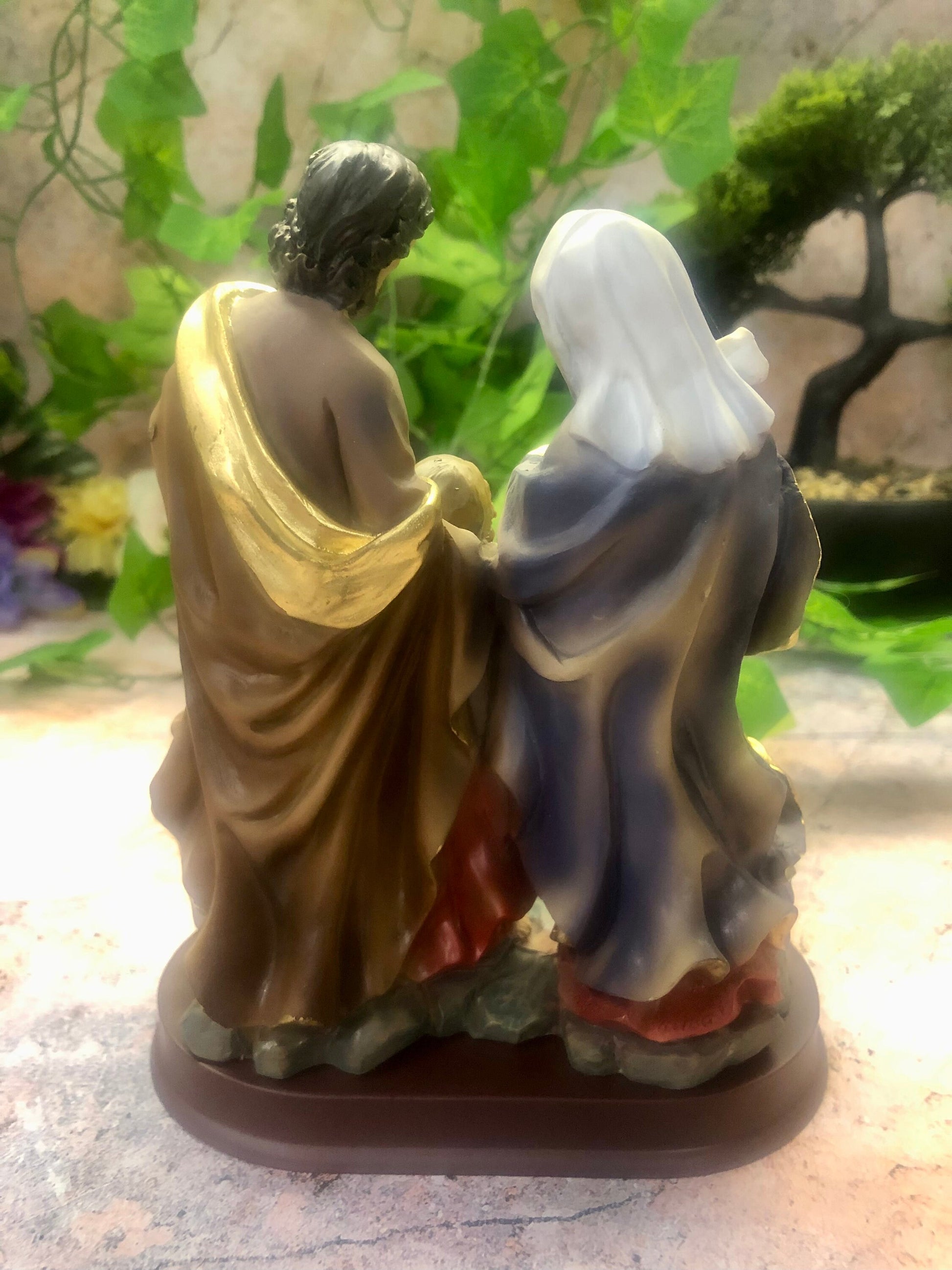 Holy Family Statue of the Virgin Mary with Joseph and Jesus Religious Ornament Figure Home Decor 15 cm-Osiris Craftworks