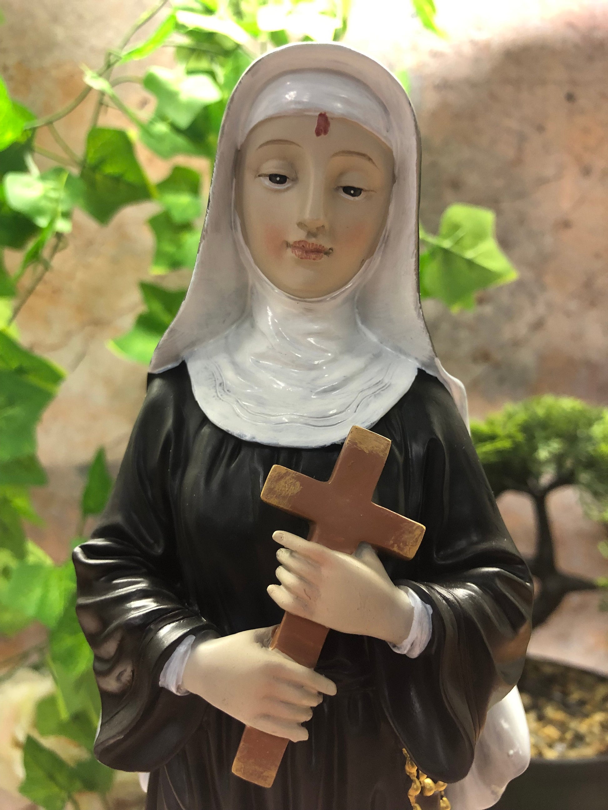 Santa Rita of Cascia Statue Catholic Saint Sculpture Religious Ornament Figurine for Home or Chapel 30 cm-Osiris Craftworks