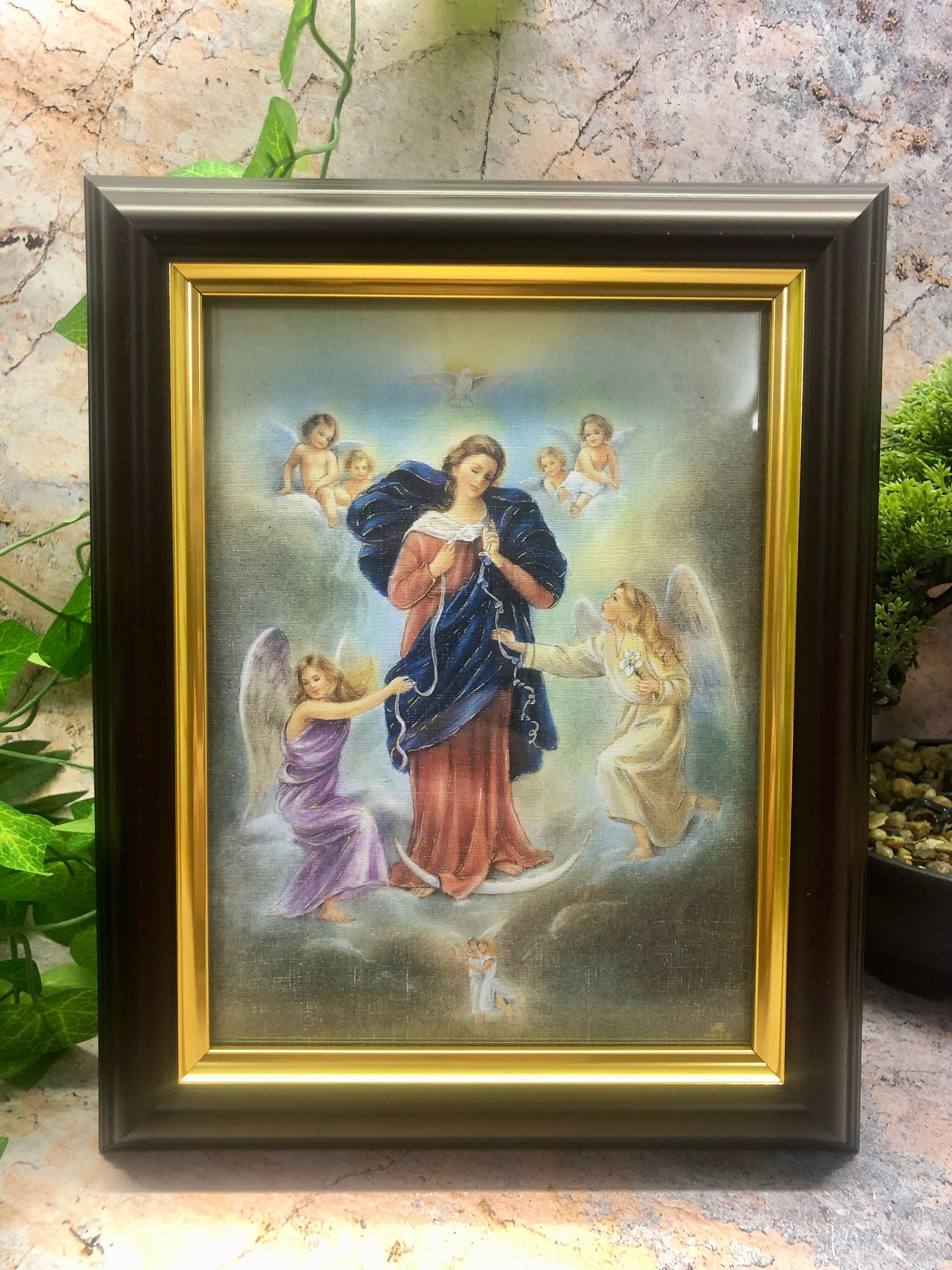 Laminated Framed Picture Virgin Mary Our Lady Untier Of Knots Christianity Religious Wall Decor for Home or Chapel-Osiris Craftworks