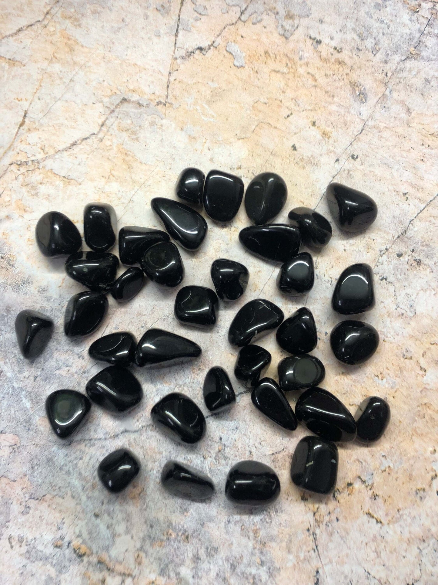 Black Obsidian Tumble Stones | Grounding Energy Crystal, Protection Stone, Spiritual Healing Gift | 250g, 2-3cm Each