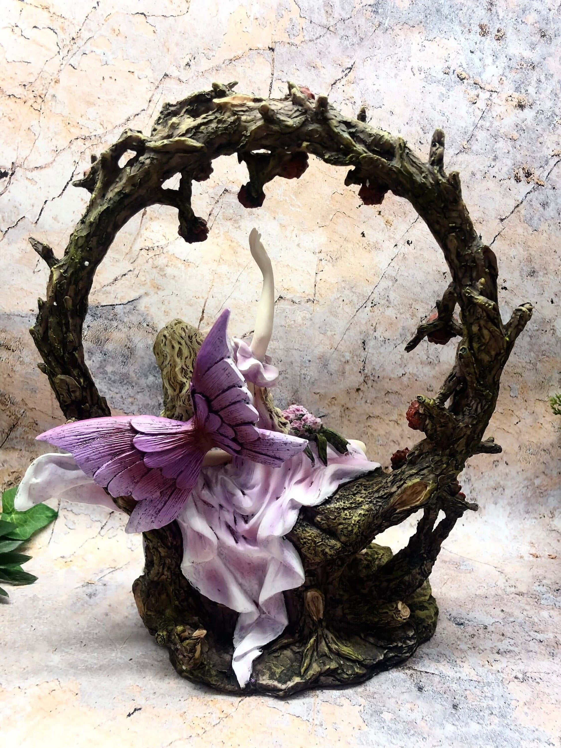 Large Flower Fairy Resting Sculpture Statue Mythical Creatures Figure Ornament-Osiris Craftworks