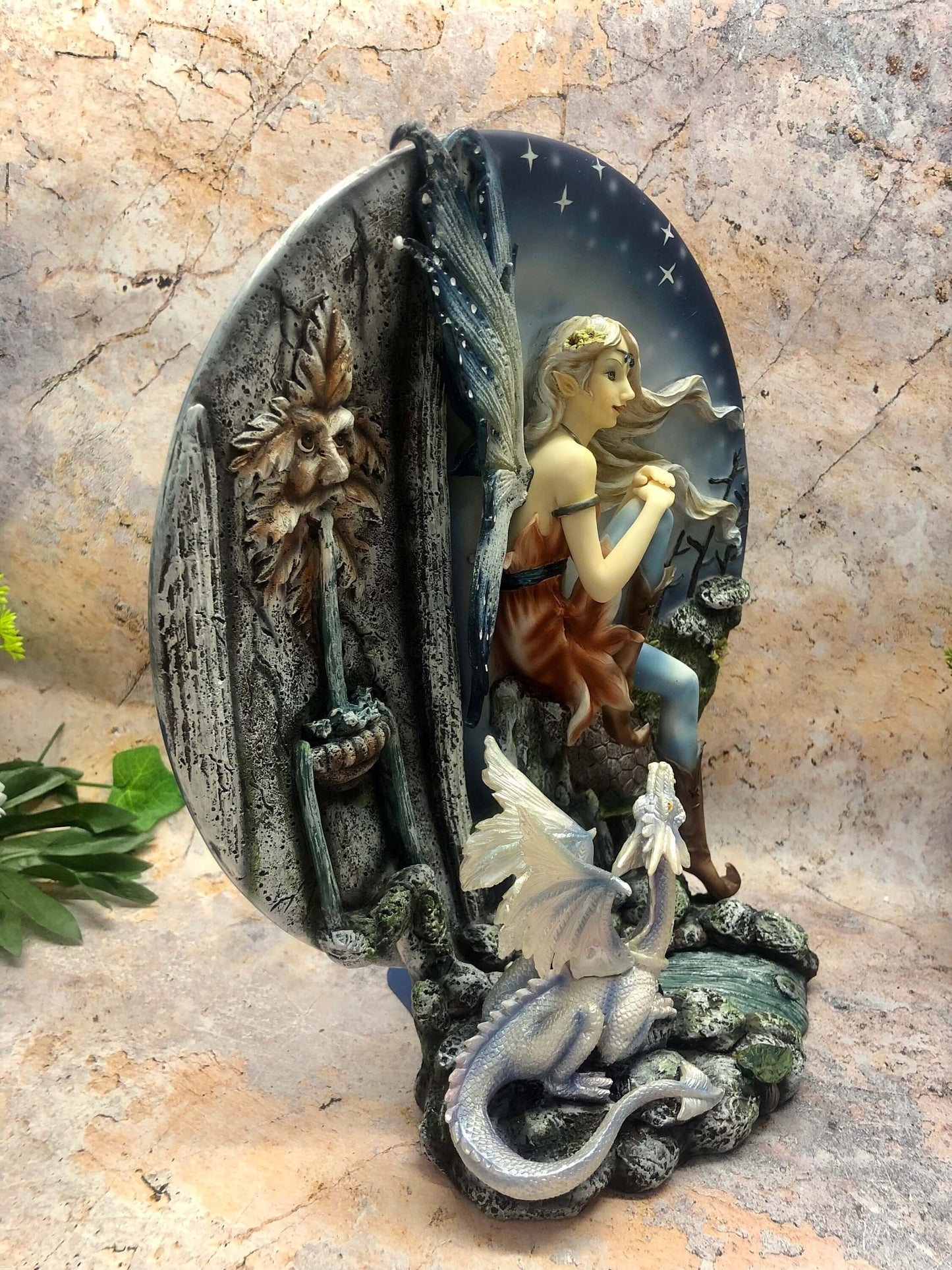 Fairy and Dragon Companion Diorama Sculpture Statue Mythical Creatures Figure-Osiris Craftworks