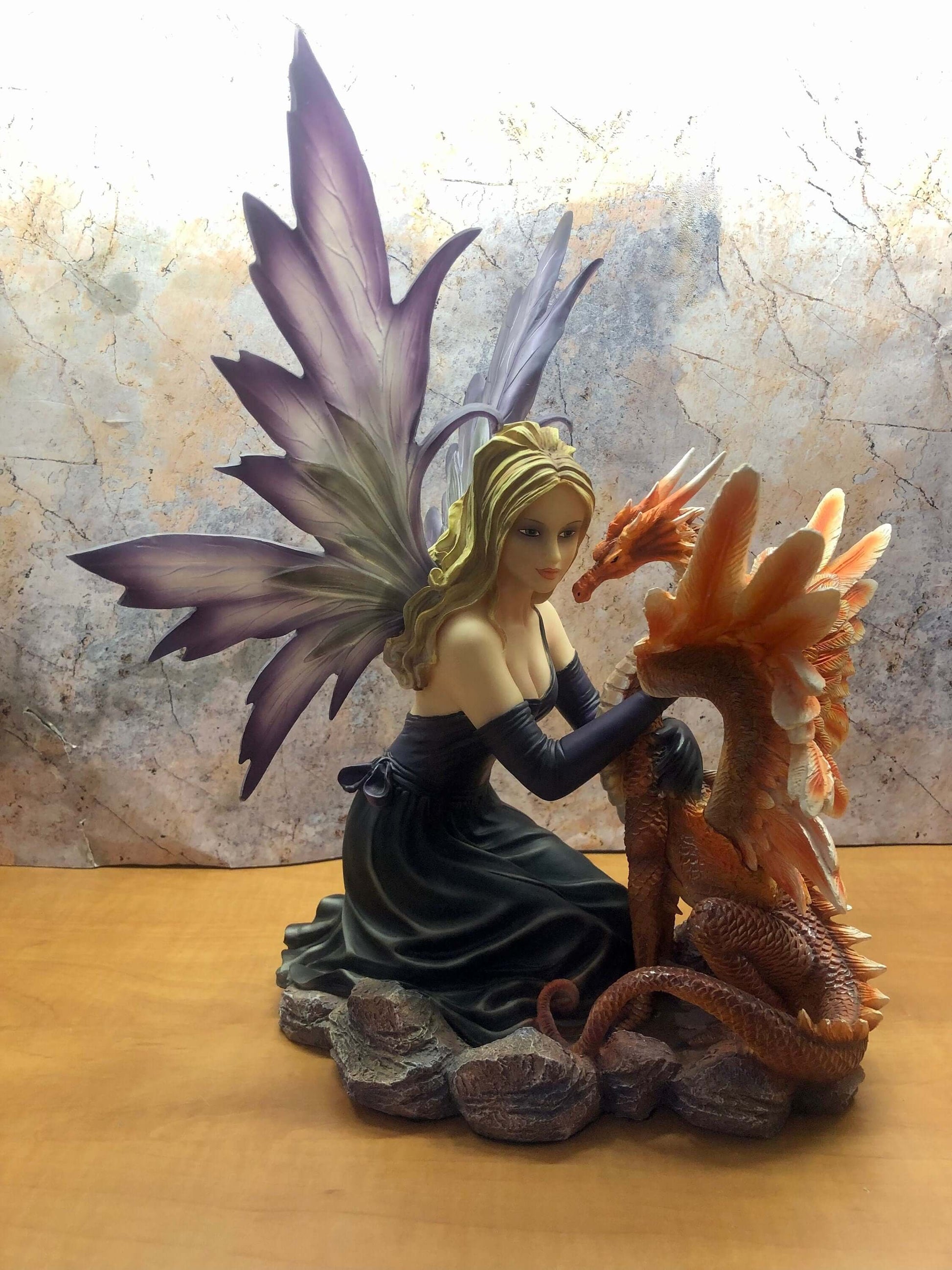 Mystic Companions - Enthralling Fairy and Dragon Resin Statue, Ethereal Fantasy Collectible-Osiris Craftworks