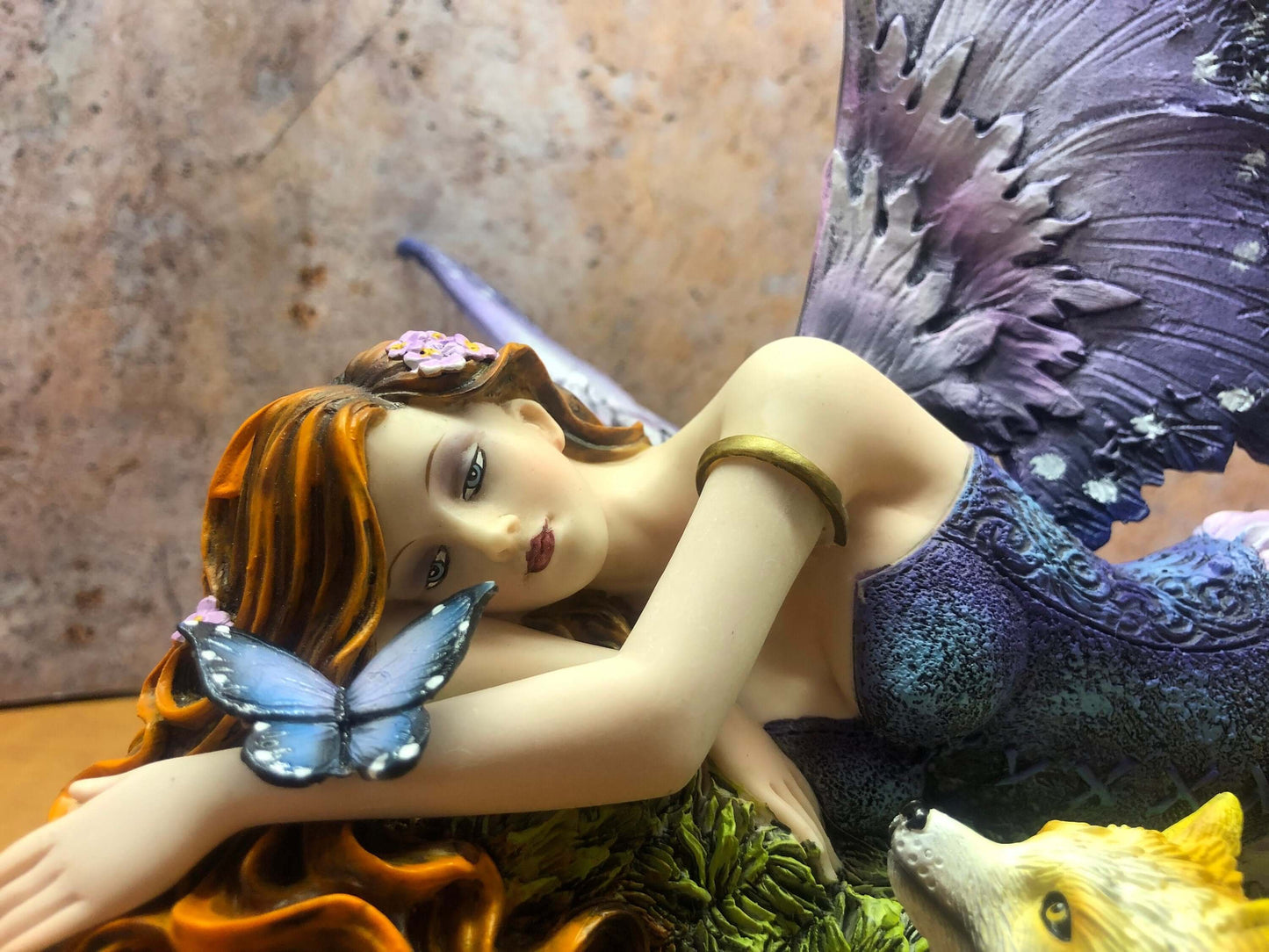 Enchanting Fairy and Fox Resin Statue - Hand-Painted Indoor Fairy Garden Decor - Fantasy Fairy Figurine - Mythical Sculpture 34x24.5 cm-Osiris Craftworks