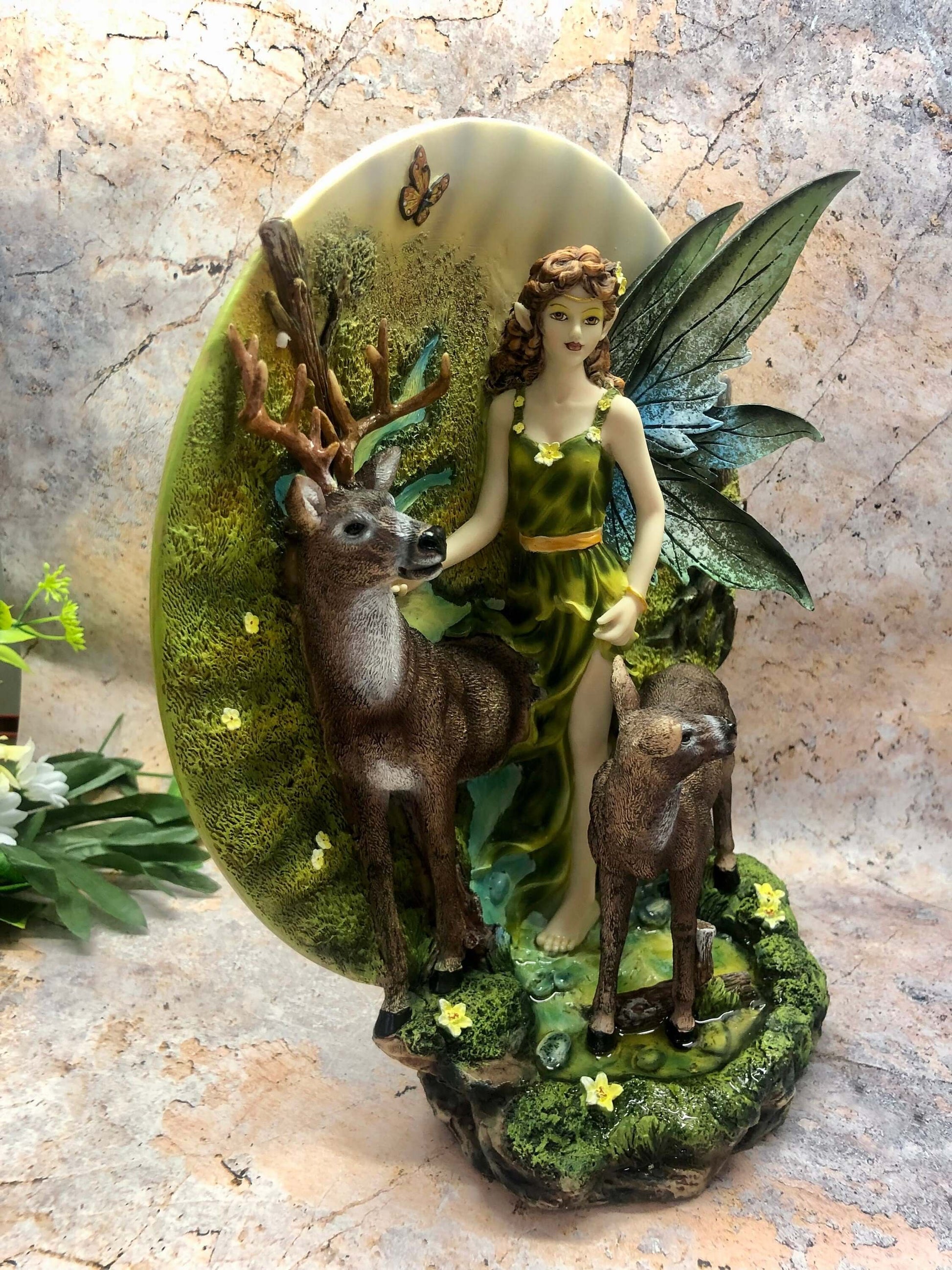 Large Fairy and Woodland Companions Sculpture Statue Mythical Creatures Ornament-Osiris Craftworks