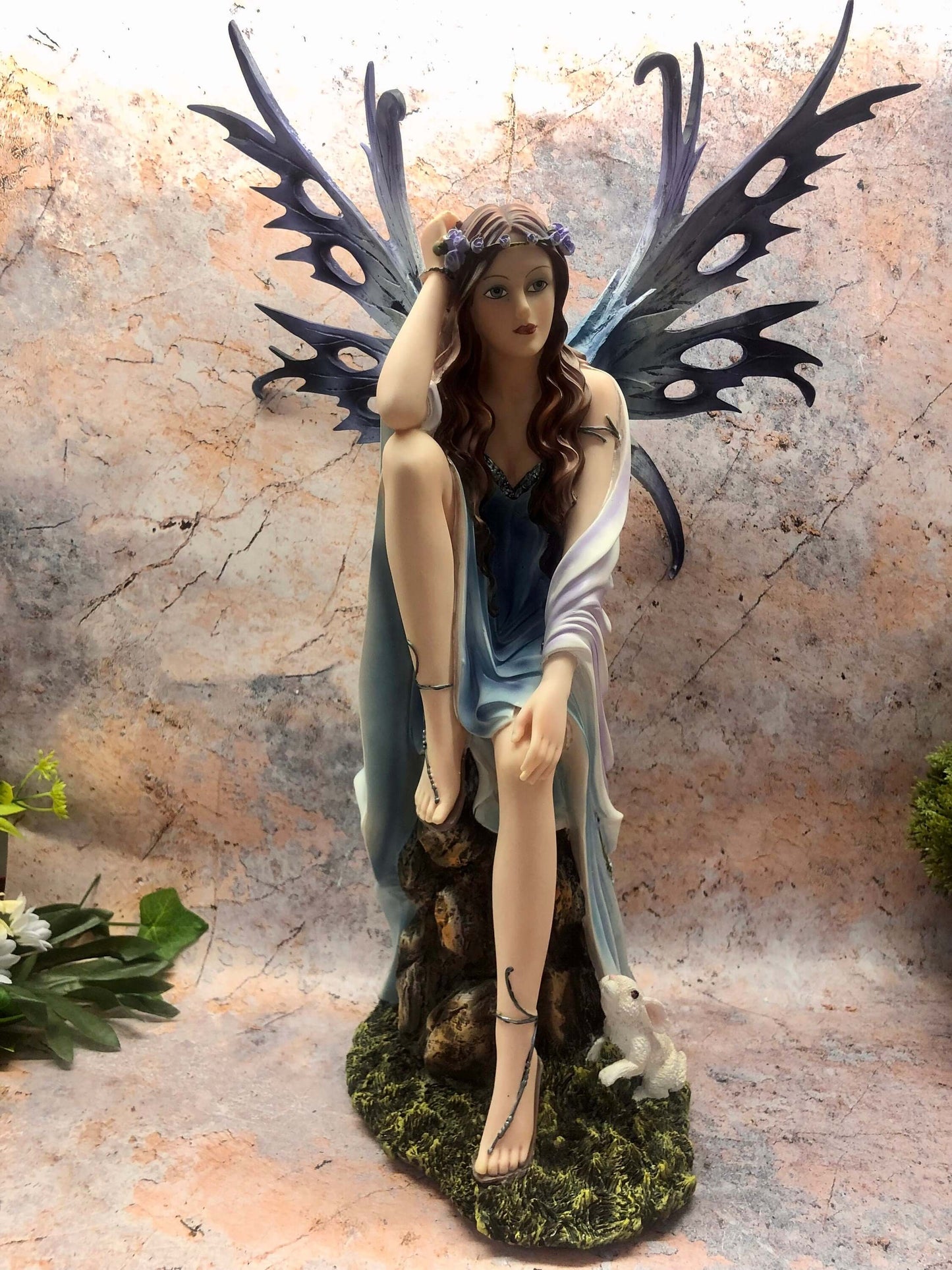 Enchanting Fairy and Hare Statue | Large Hand-Painted Resin Fairy Figurine | Mystical Home Decor | Perfect Gift for Fantasy Lovers-Osiris Craftworks