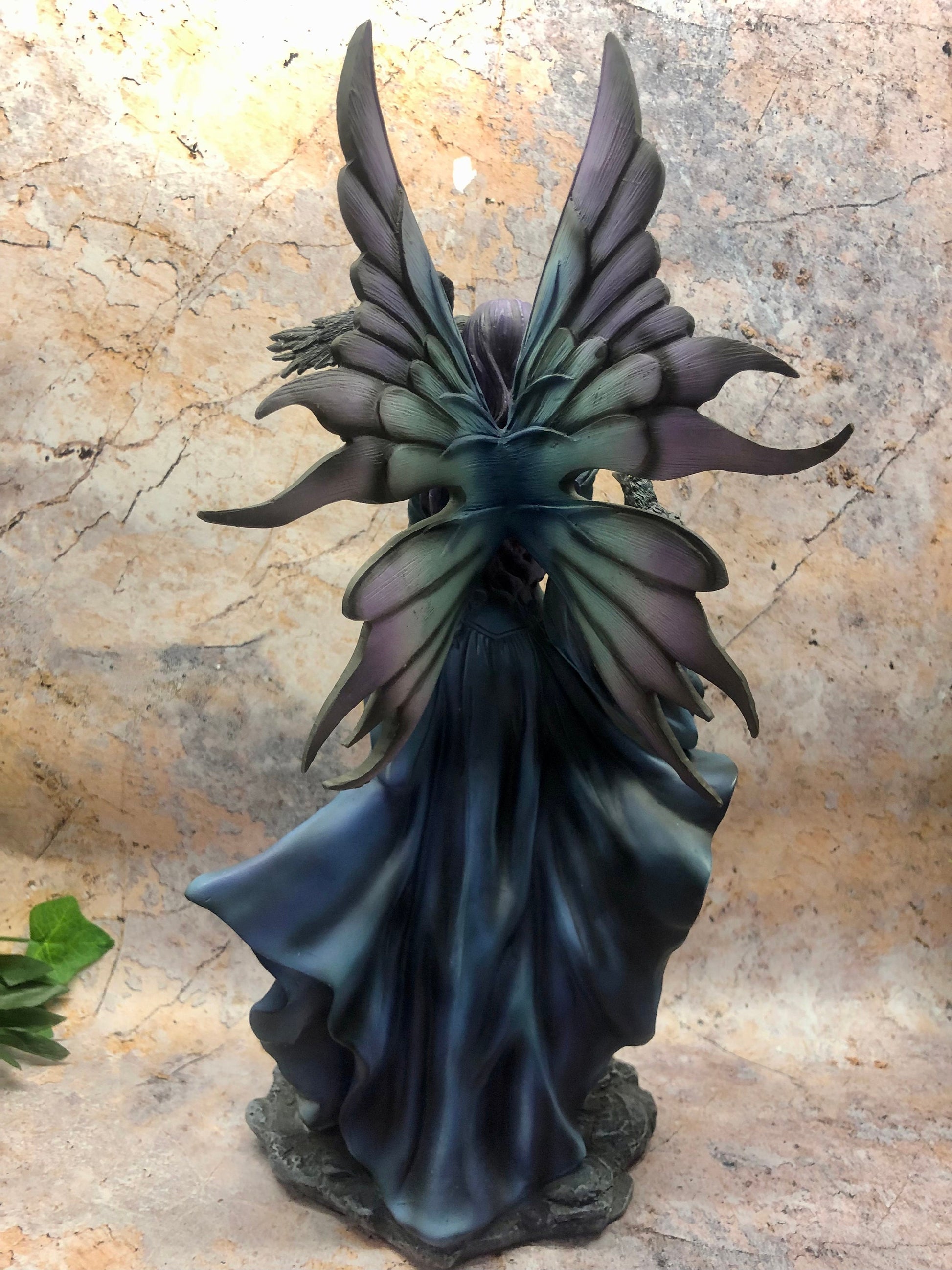 Enchanting Fairy with Ravens Statue, Mystical Gothic Companion Figurine, Fantasy Decor, Dark Elegance Figure, Mythical Creatures Ornament-Osiris Craftworks