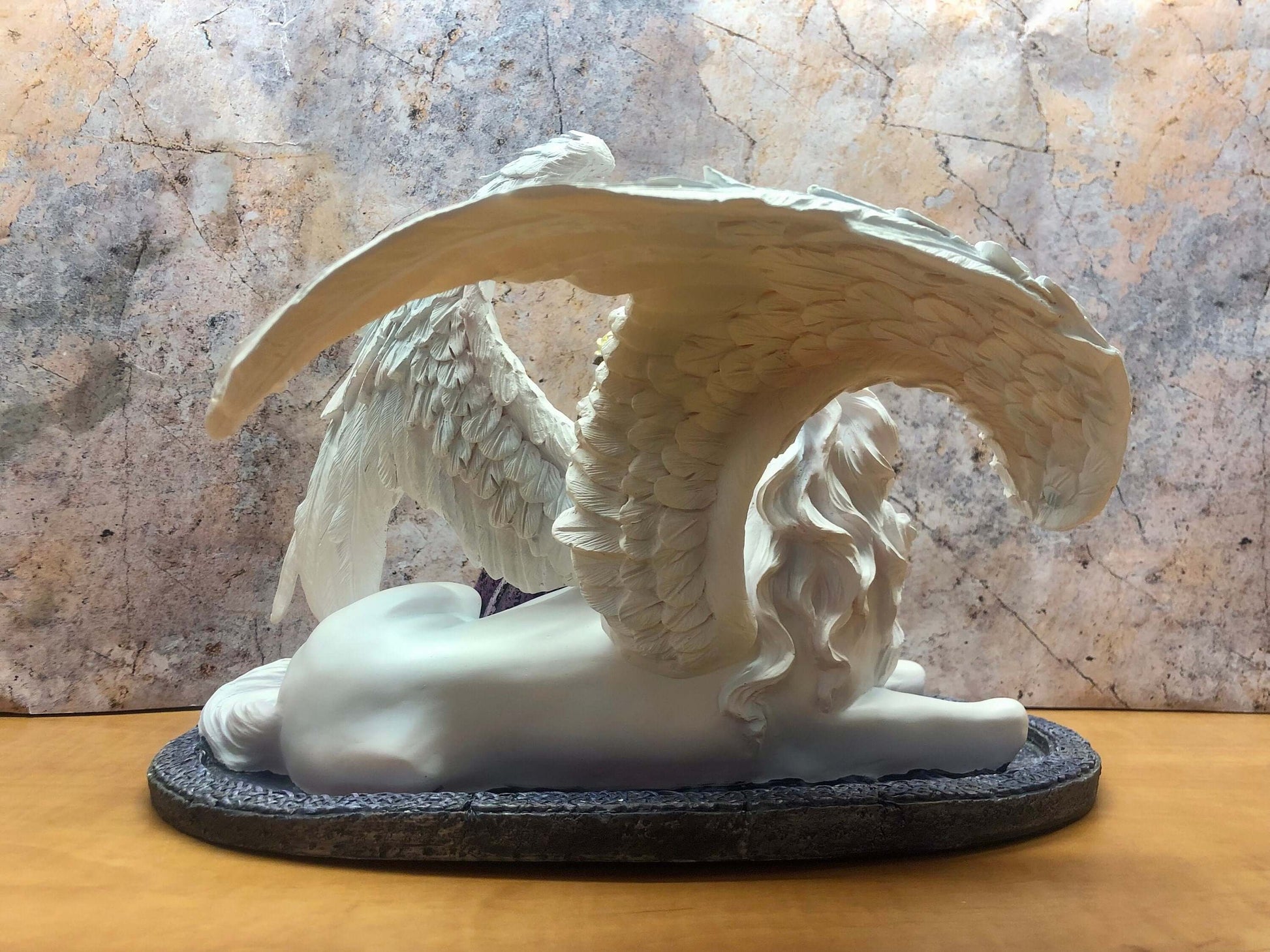 Enchanted Angelic Fairy with Majestic White Unicorn Figurine, Ethereal Home Decor, Mystical Fantasy Collectible, Elegant Mythical Statue-Osiris Craftworks