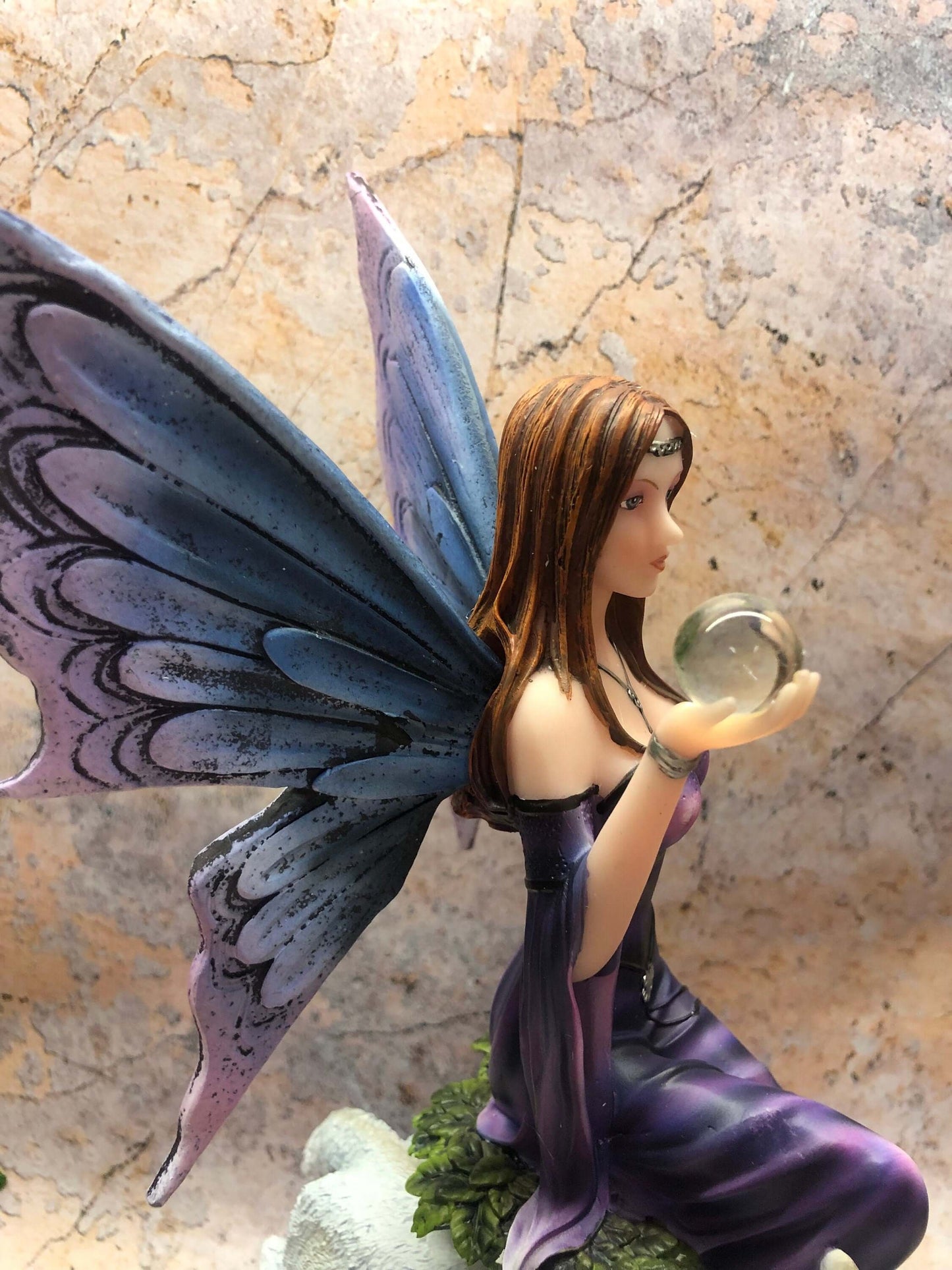 Fantasy Fairy with Wolf Companion Statue Mythical Creatures Figure Hand Made from Resin-Osiris Craftworks