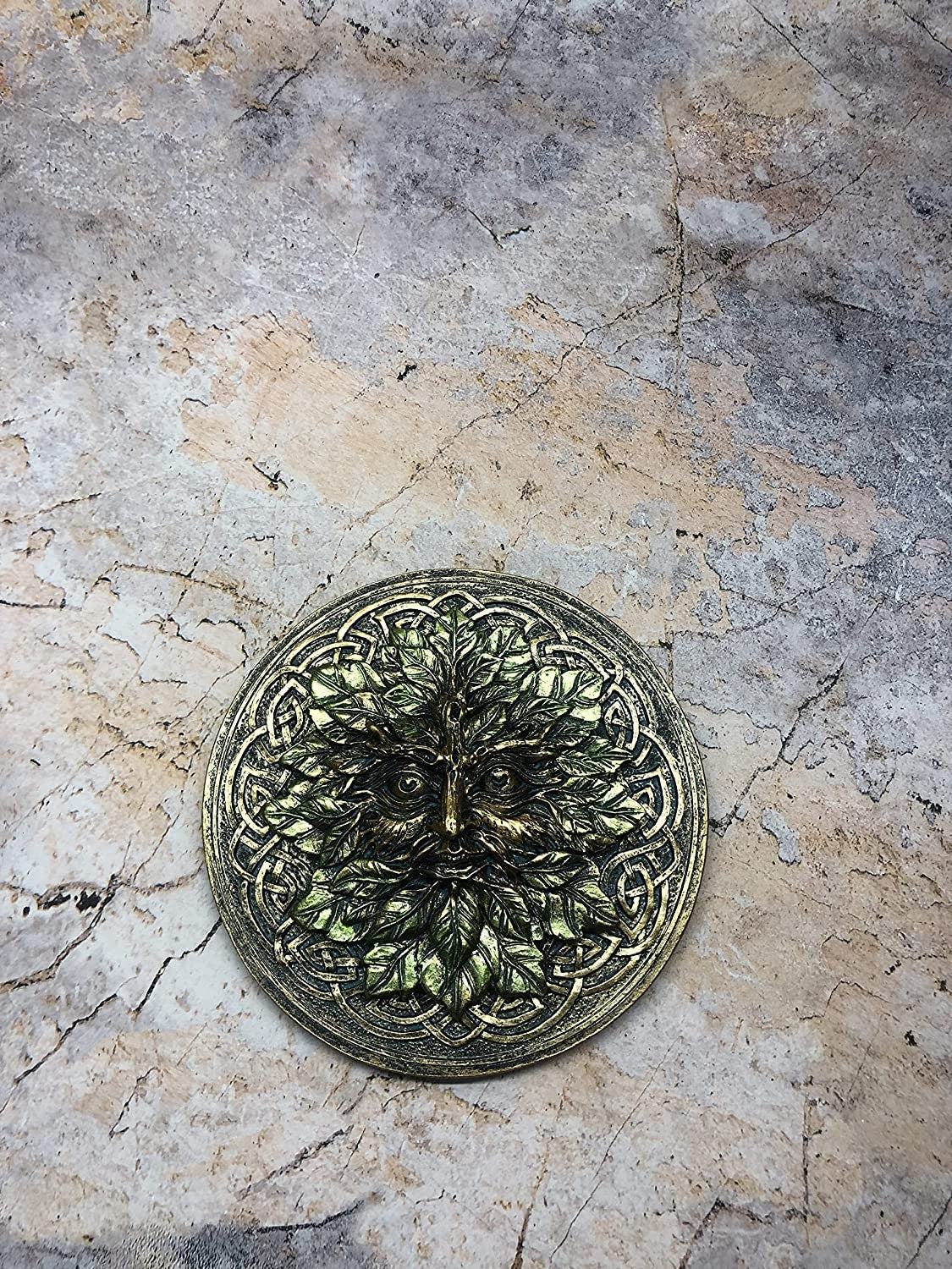 Enchanting Celtic Design Green Man Incense Burner - Perfect Wiccan Altar Ornament Pagan Sculpture-Osiris Craftworks