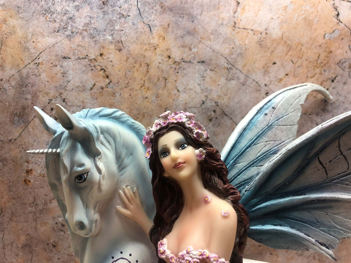 Handcrafted Resin Sculpture Enchanted Fairy & Unicorn Figurine Fantasy Art Decor Mystical Home Accent, Unique Gift Idea-Osiris Craftworks