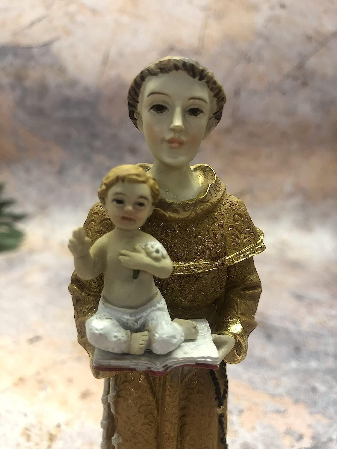 St Anthony with Child Jesus Statue, Catholic Figurine Religious Ornament Sculpture, Spiritual Decor Patron Saint Anthony, Devotional Art-Osiris Craftworks