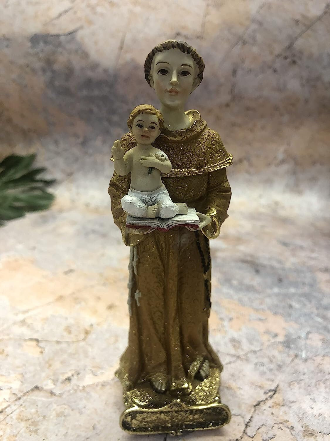 St Anthony with Child Jesus Statue, Catholic Figurine Religious Ornament Sculpture, Spiritual Decor Patron Saint Anthony, Devotional Art-Osiris Craftworks