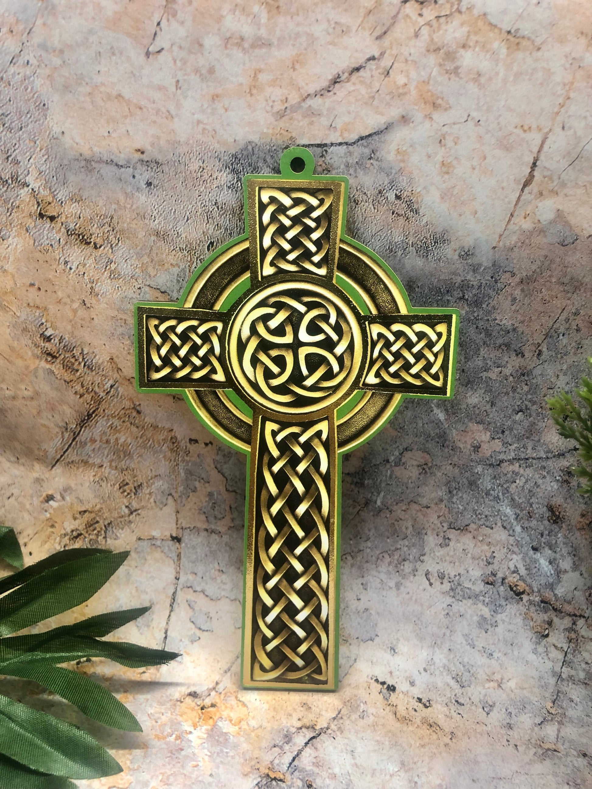 Rustic Celtic Cross Wall Ornament for a Touch of Religious Elegance and Tranquillity-Osiris Craftworks