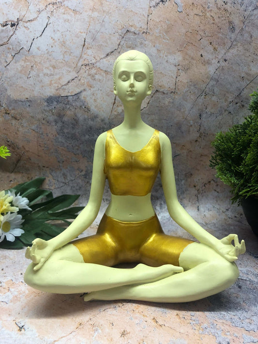 Sculpture de pose de yoga fantaisie, figurine, statue, ornement, méditation, Siddhasana