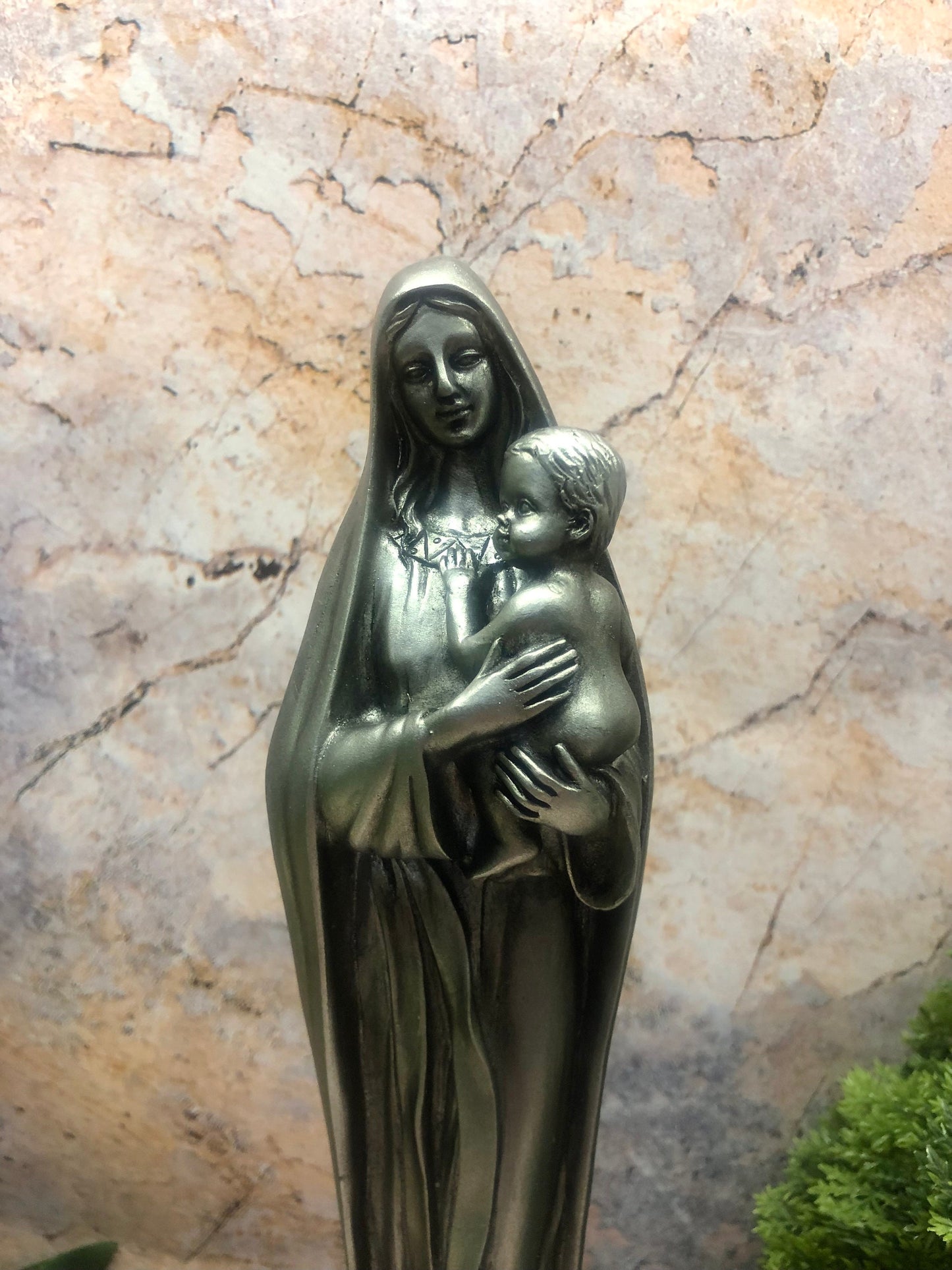 Sacred Embrace Virgin Mary with Child Statue - Timeless Resin Sculpture - Serene Religious Decor for Home and Sanctuary-Osiris Craftworks