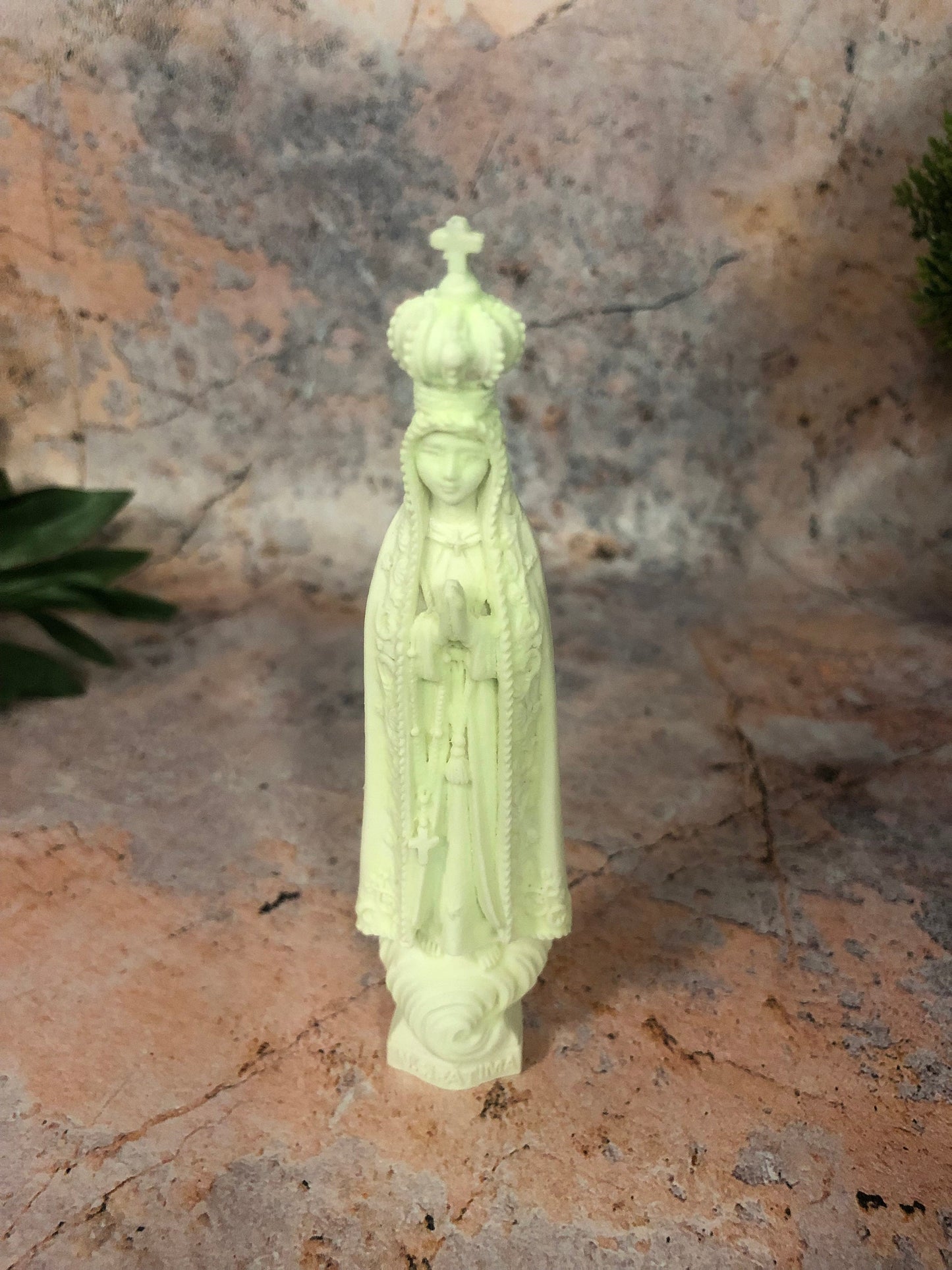 Small Glow in the Dark Blessed Virgin Mary Our Lady of Fatima Statue Luminous Ornament Figurine for Home or Chapel-Osiris Craftworks