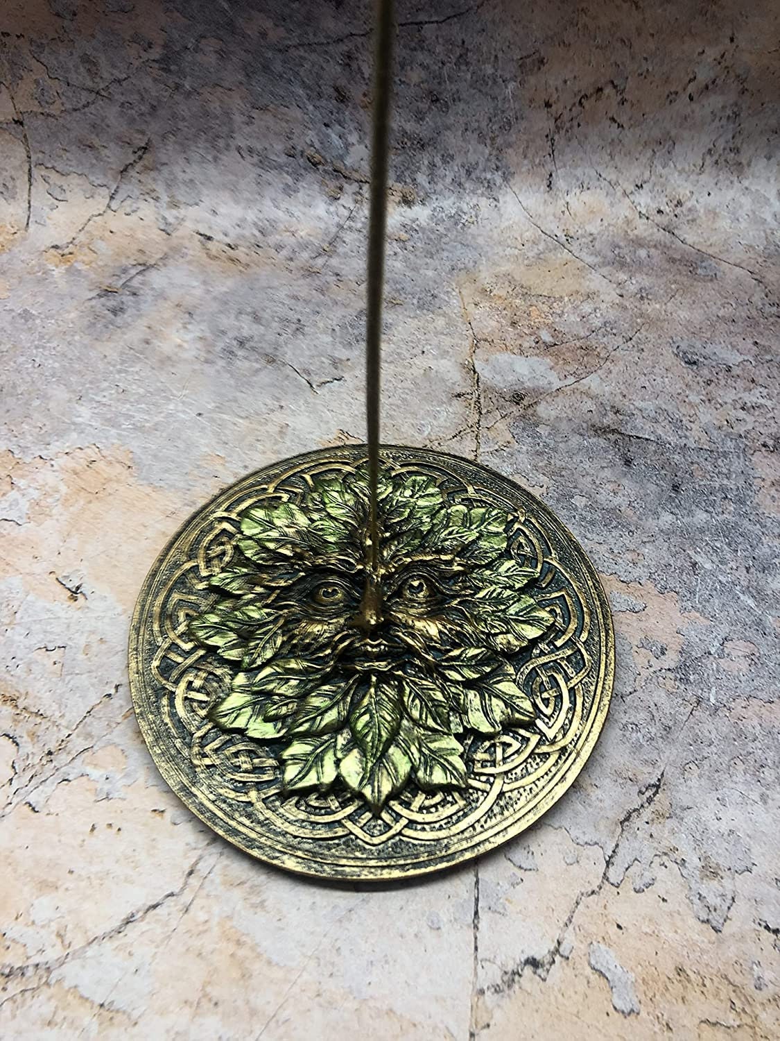 Enchanting Celtic Design Green Man Incense Burner - Perfect Wiccan Altar Ornament Pagan Sculpture-Osiris Craftworks