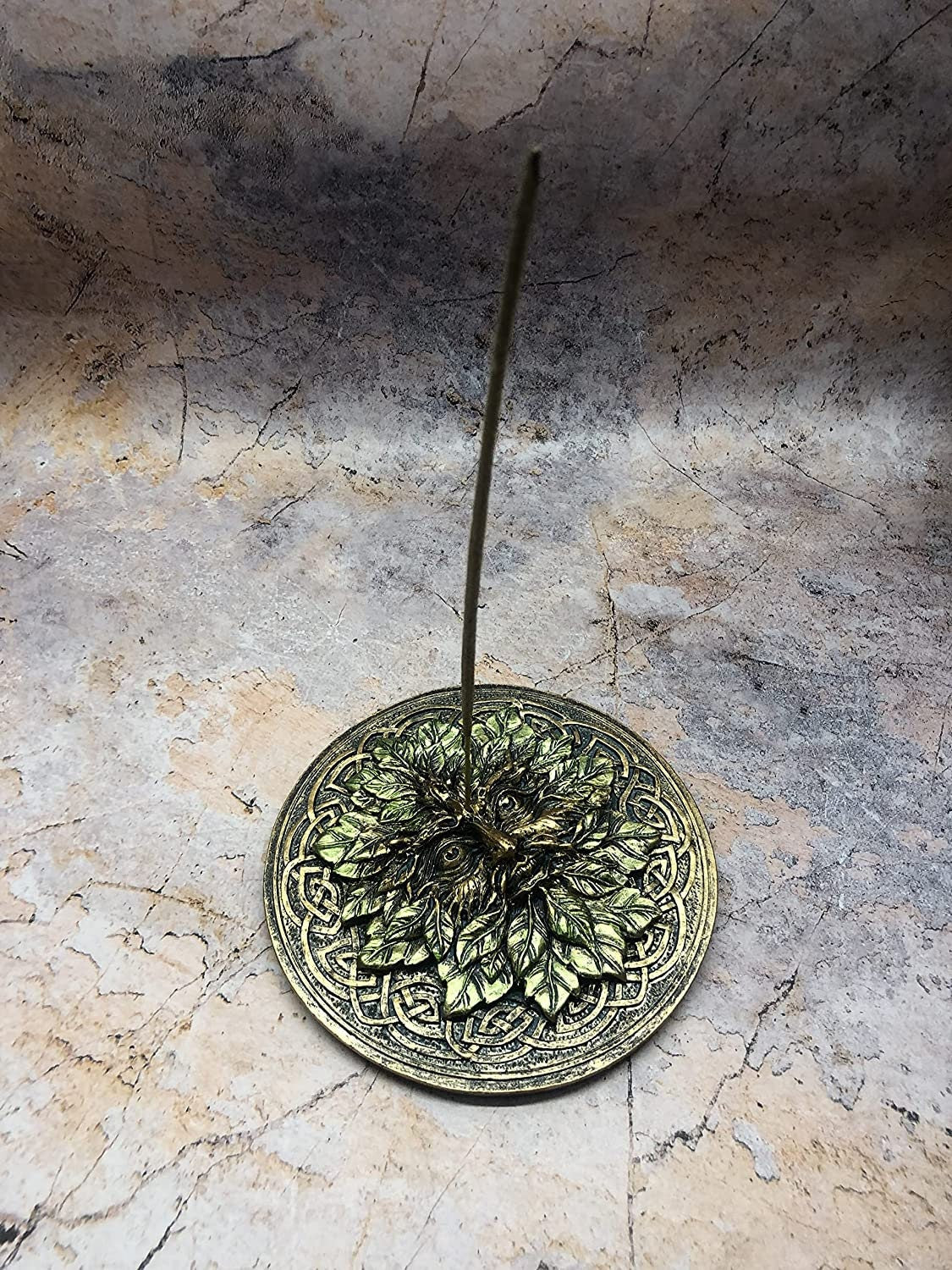 Enchanting Celtic Design Green Man Incense Burner - Perfect Wiccan Altar Ornament Pagan Sculpture-Osiris Craftworks