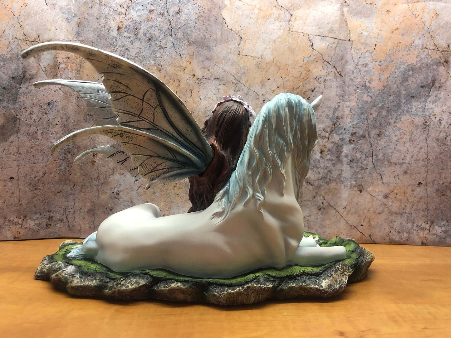 Handcrafted Resin Sculpture Enchanted Fairy & Unicorn Figurine Fantasy Art Decor Mystical Home Accent, Unique Gift Idea-Osiris Craftworks