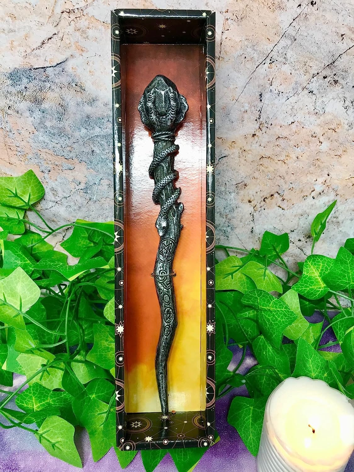 Handcrafted Resin Witchy Wand: Mystical Ritual Tool, Magickal Spellcasting Staff, Unique Pagan & Wiccan Altar Decor-Osiris Craftworks