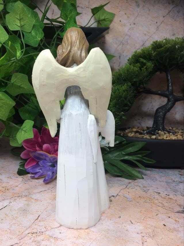 Cherished Guardian Angel with Child Statue - Inspirational Home Decoration and Gift for Angel Lovers 19 cm-Osiris Craftworks