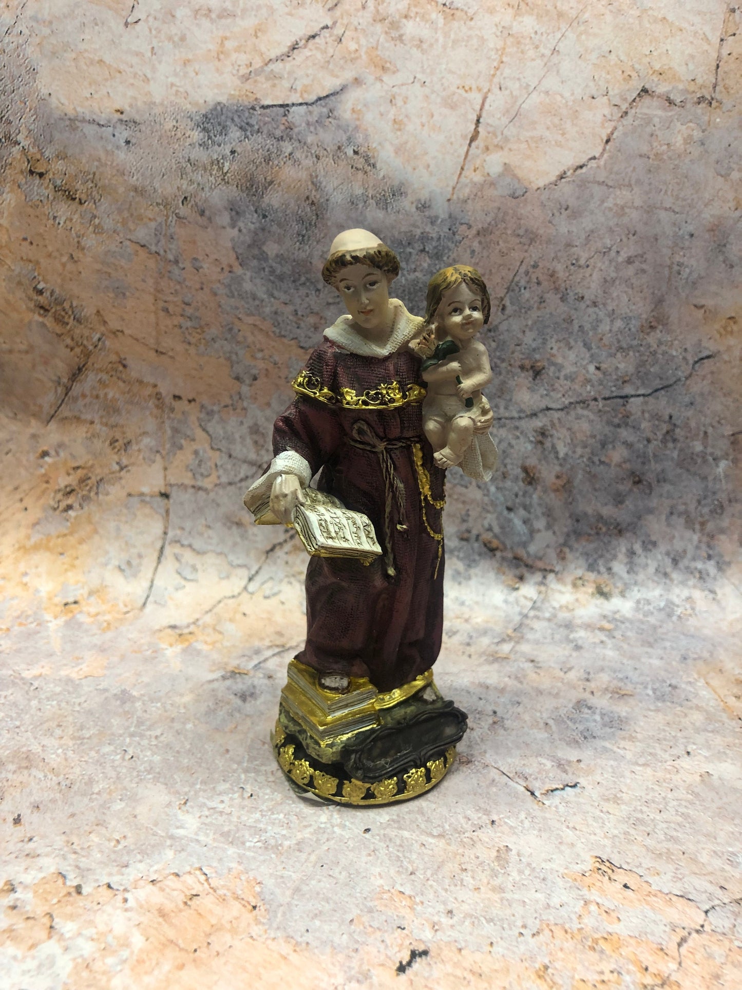 St Anthony and Baby Jesus Handcrafted Statue - Religious Resin Figurine with Ornate Detailing - Patron Saint Decor for Home and Altar-Osiris Craftworks