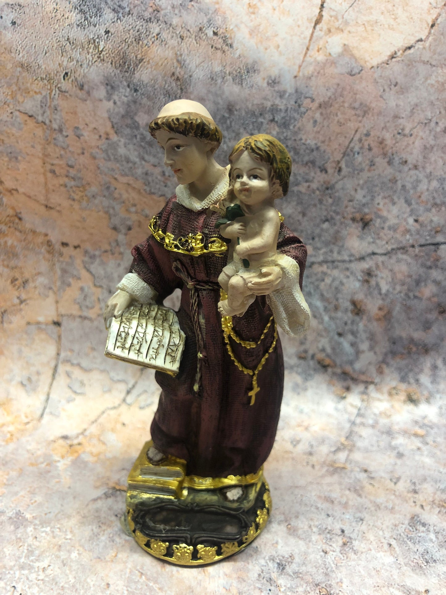 St Anthony and Baby Jesus Handcrafted Statue - Religious Resin Figurine with Ornate Detailing - Patron Saint Decor for Home and Altar-Osiris Craftworks