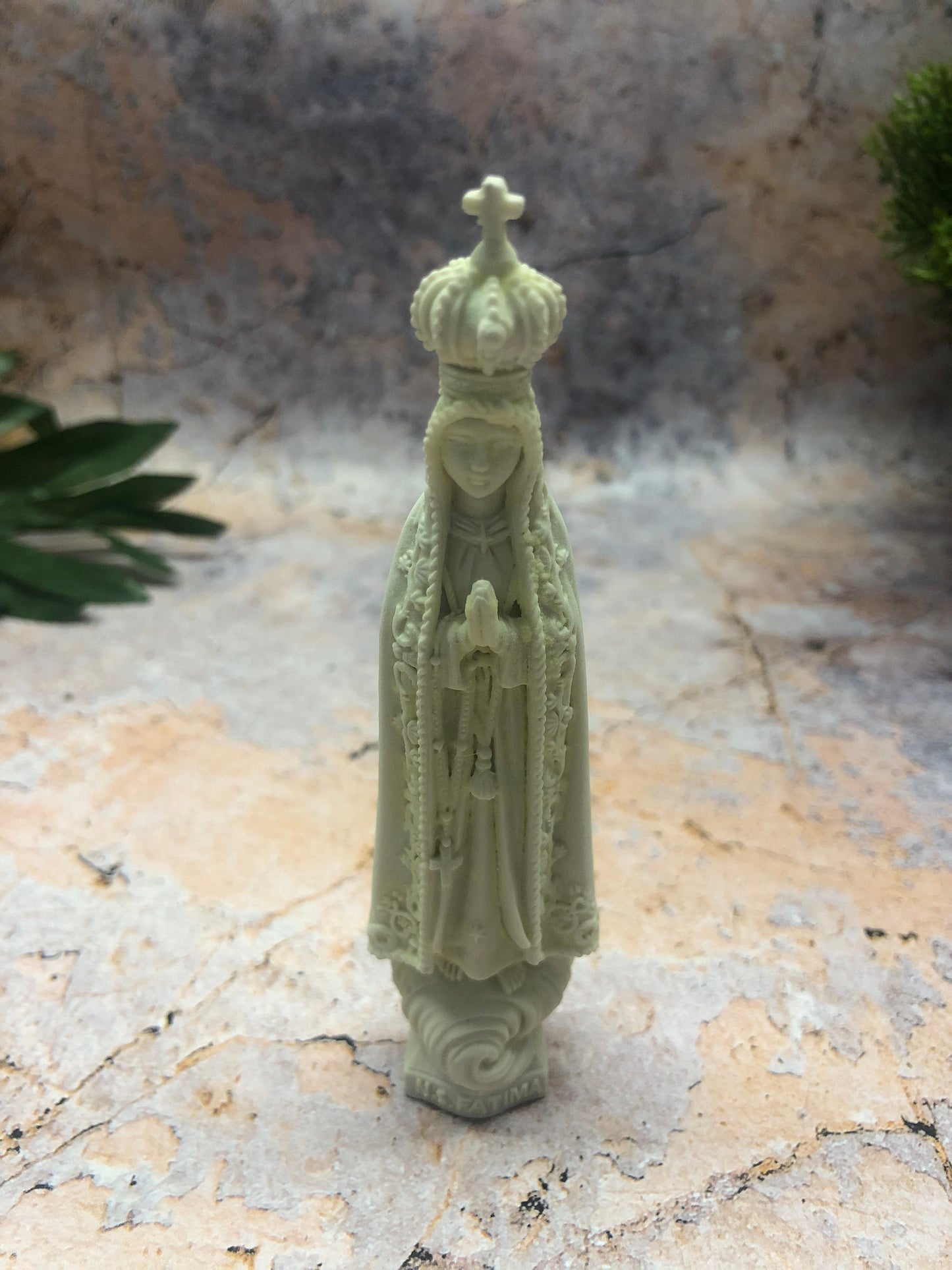 Small Glow in the Dark Blessed Virgin Mary Our Lady of Fatima Statue Luminous Ornament Figurine for Home or Chapel-Osiris Craftworks