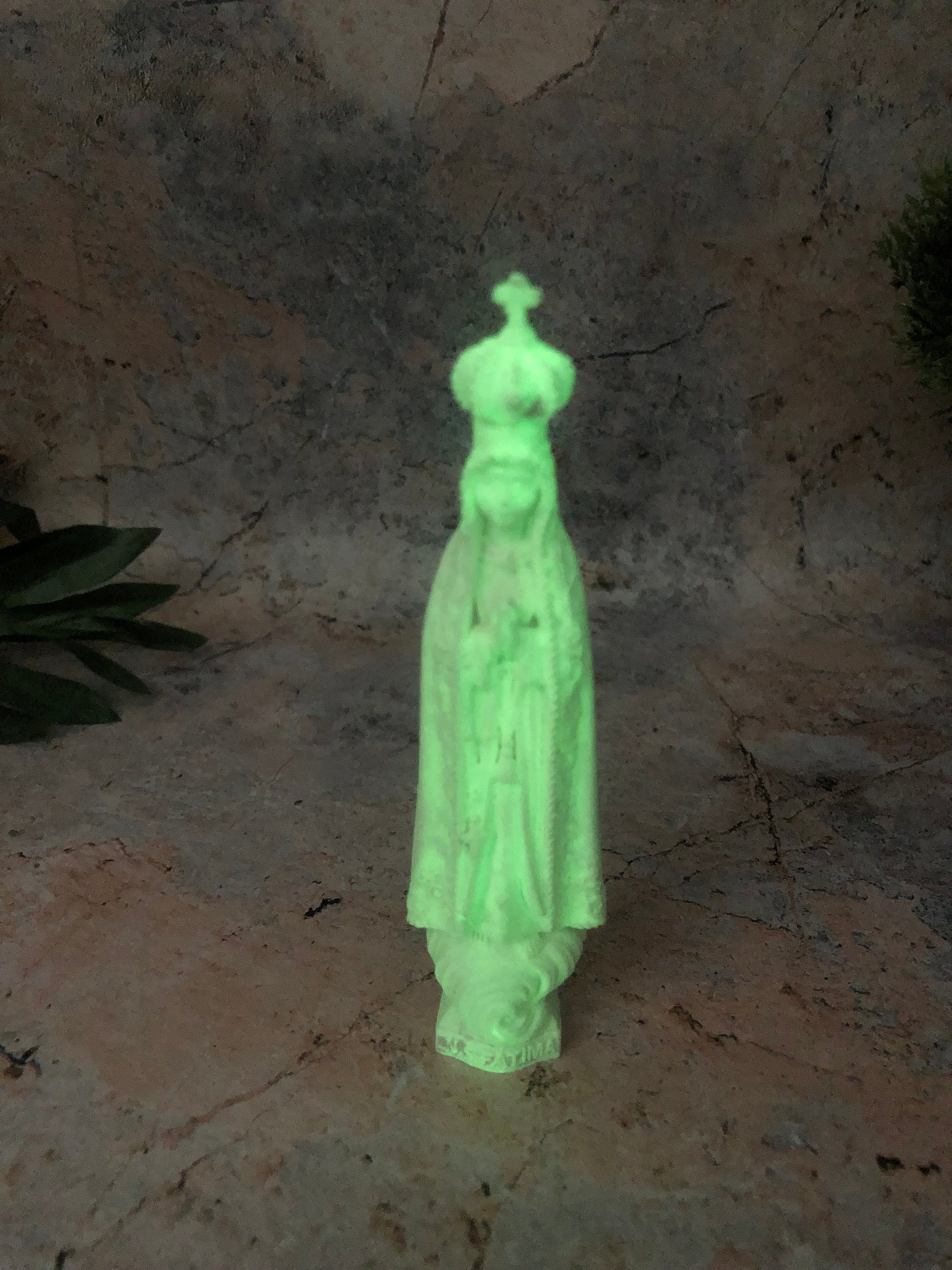 Small Glow in the Dark Blessed Virgin Mary Our Lady of Fatima Statue Luminous Ornament Figurine for Home or Chapel-Osiris Craftworks