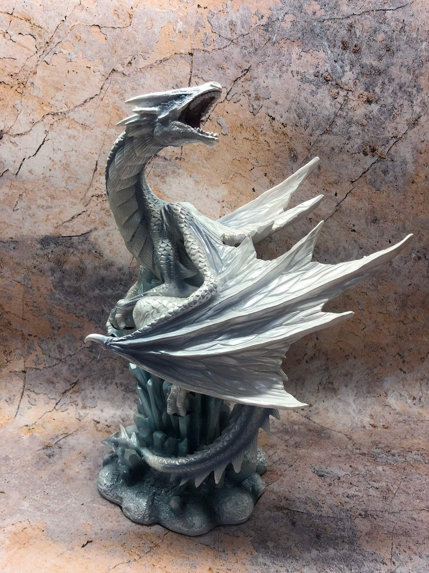 Ice Dragon Protector Fantasy Art Figurine Statue Ornament Dragons Collection Hand Made from Top Quality Designer Resin-Osiris Craftworks