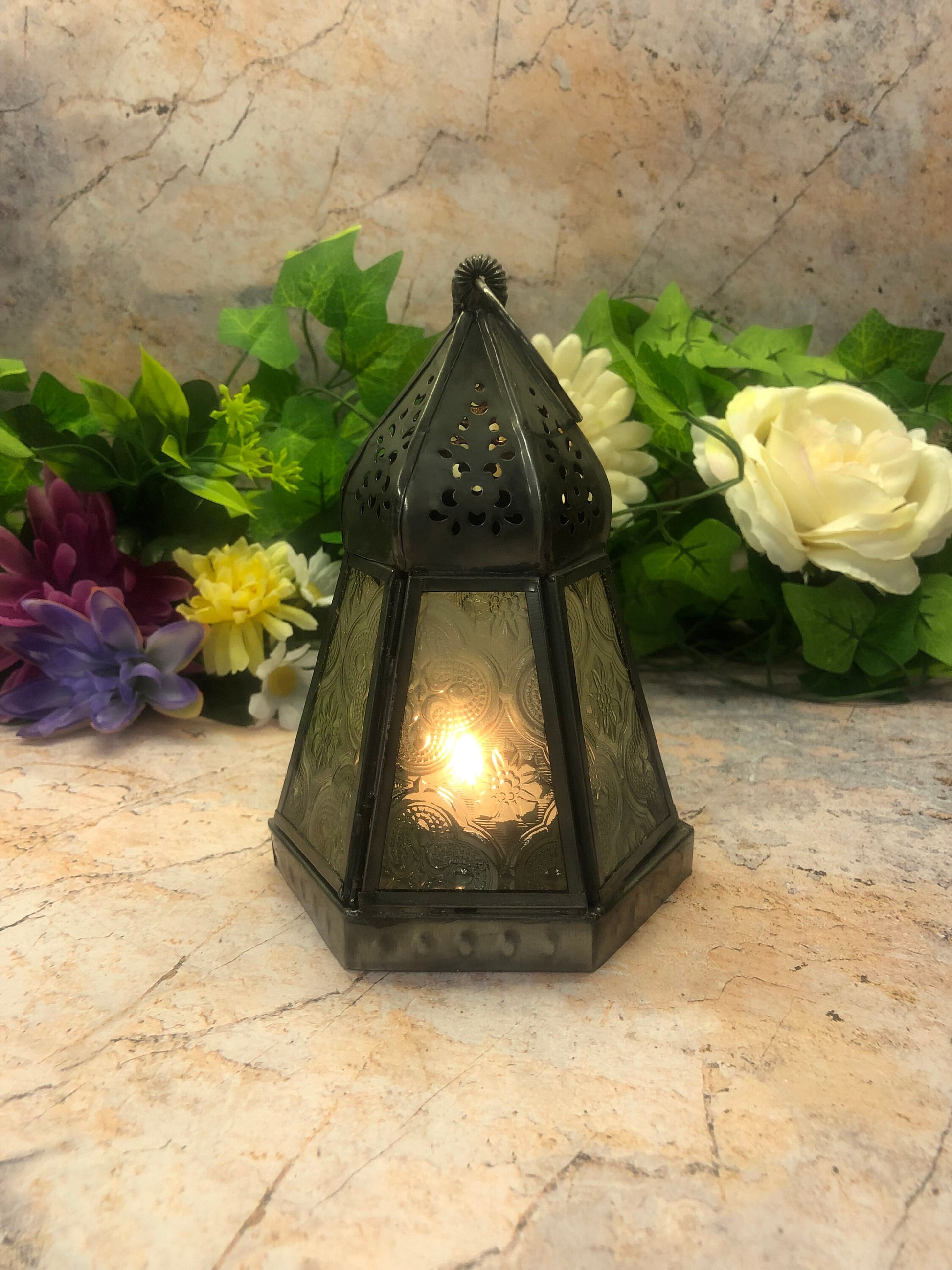 Moroccan Style Lantern for Indoor and Outdoor Decor with LED Tea Light Candle Holder-Osiris Craftworks