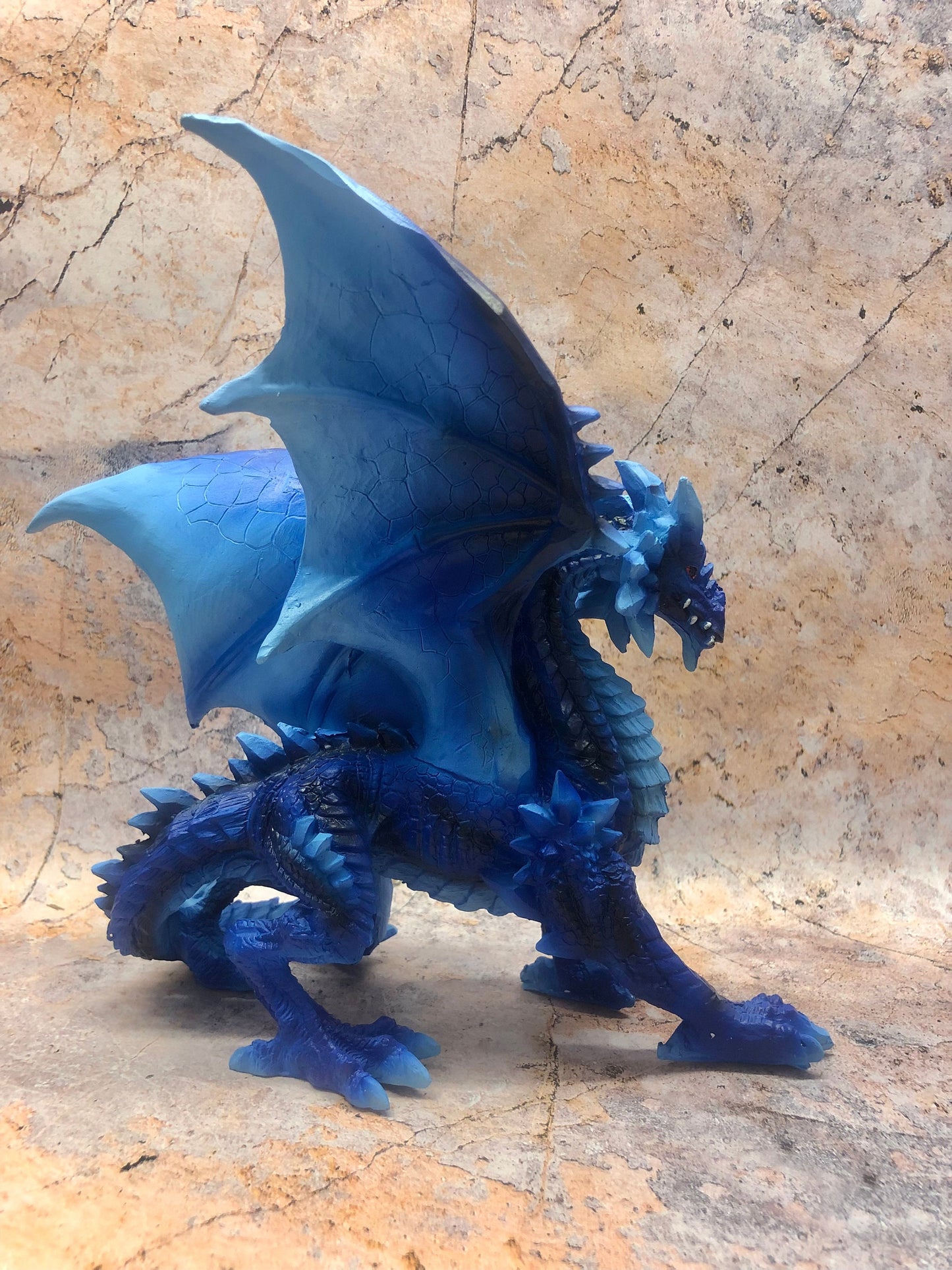 Fierce Blue Dragon Statue Gothic Dragons Collection Fantasy Sculpture Hand Made from Quality Designer Resin-Osiris Craftworks