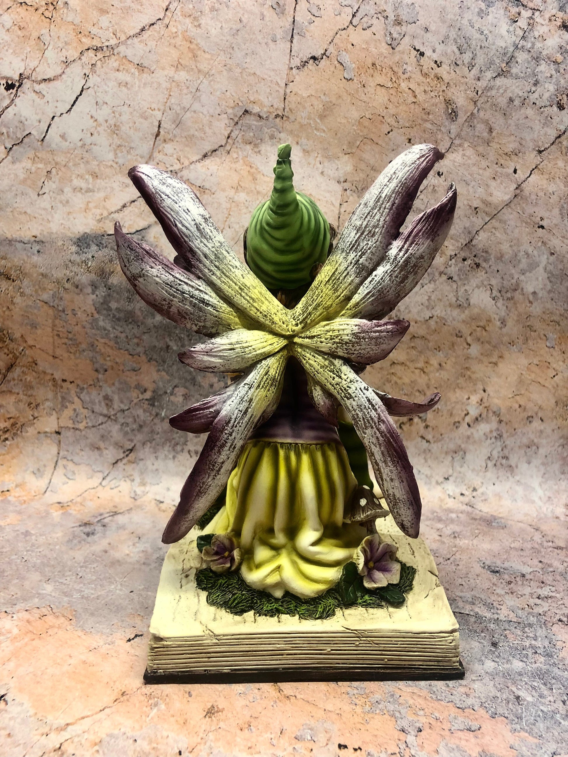 Enchanted Resin Flower Fairy Statue on Book, Fantasy Lover's Dream, Mythical Creature Decor, Whimsical Home Accent, Magic Enthusiast Gift-Osiris Craftworks