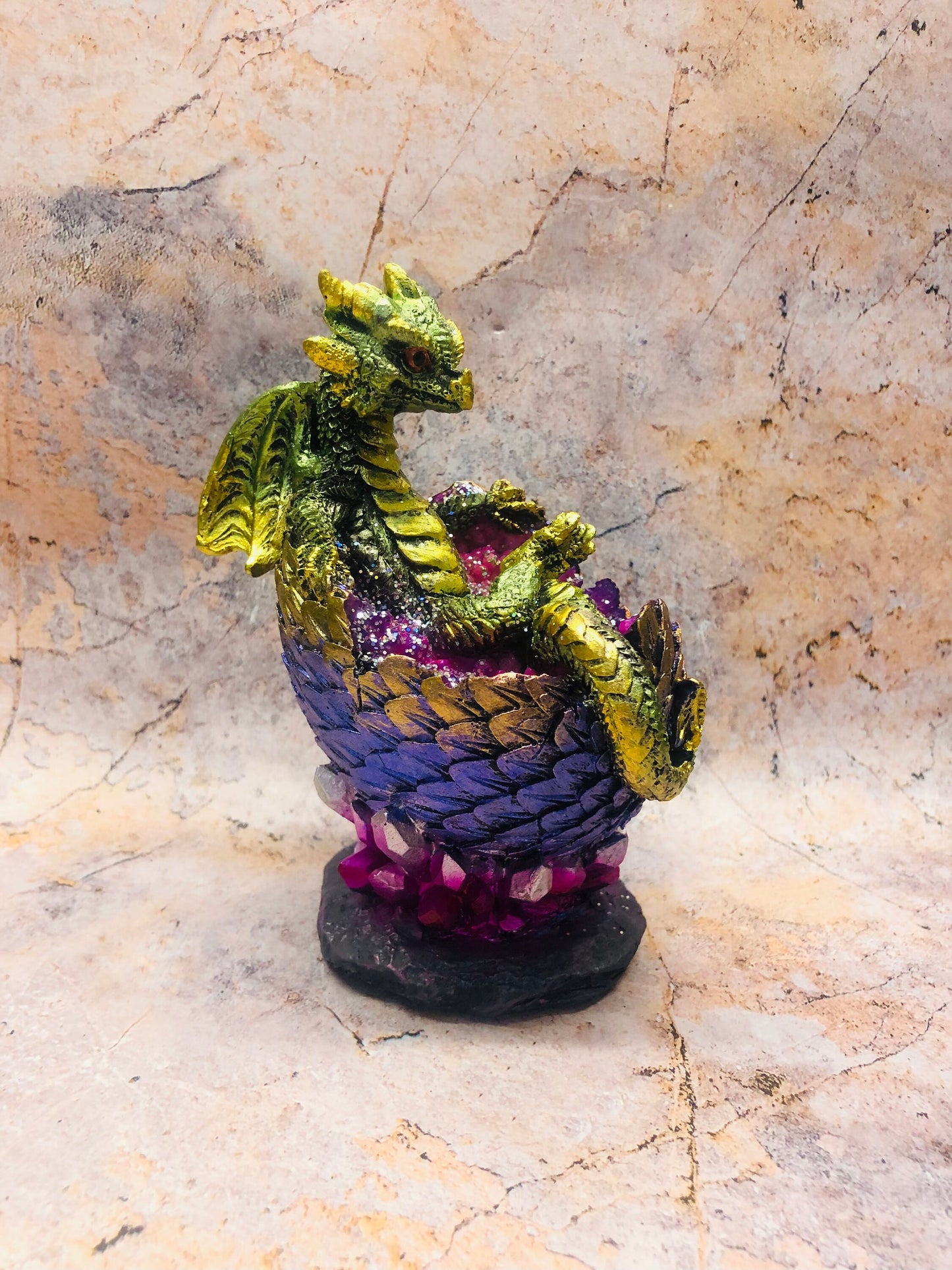 Green Baby Dragon Hatchling - Exquisite Fantasy Art Piece, Ideal for Dragon Enthusiasts and Collectors