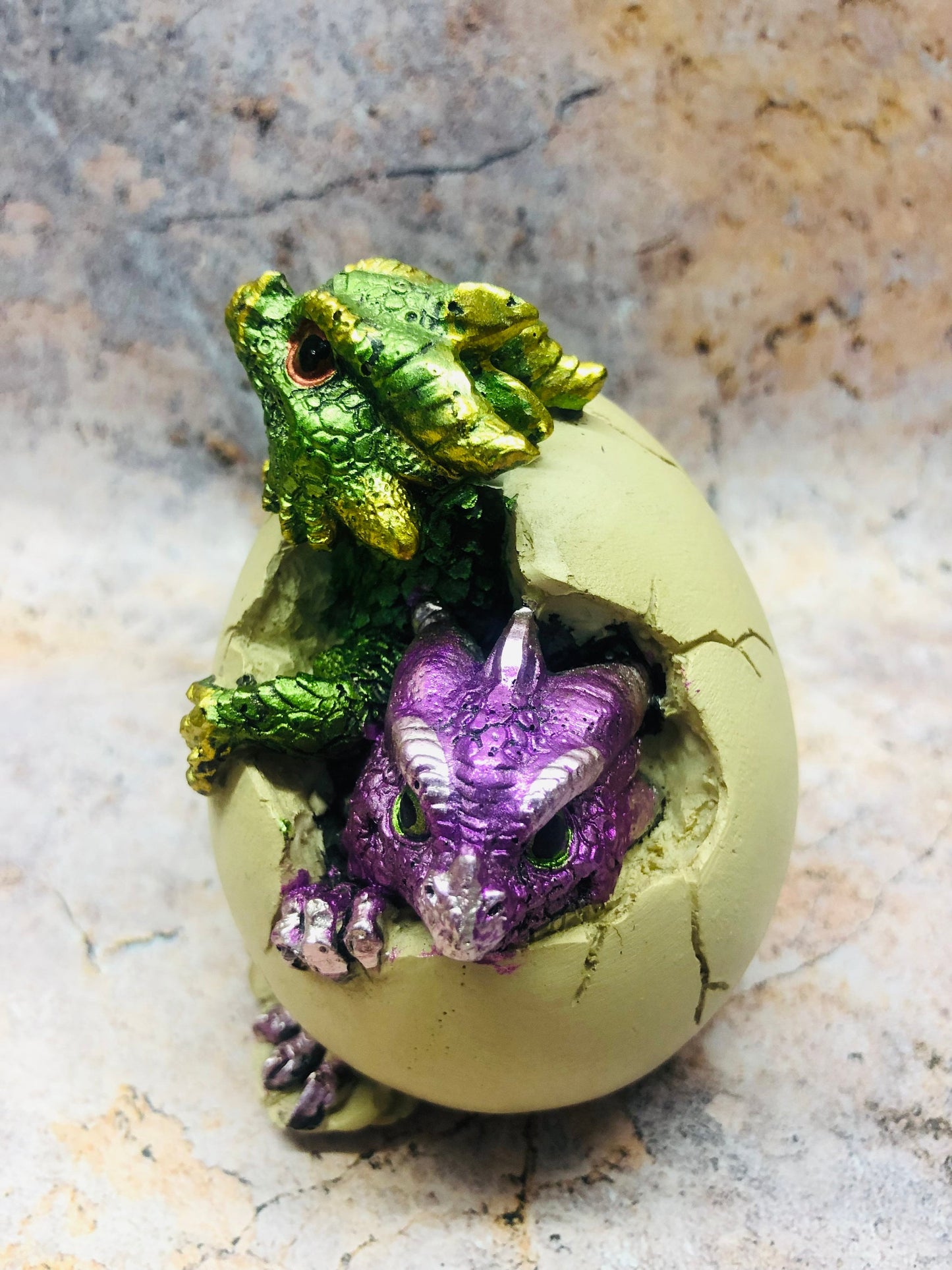 Pair of Dragon Eggs Hatchlings Figurines Fantasy Dragons Collection Hand Made from Quality Designer Resin-Osiris Craftworks