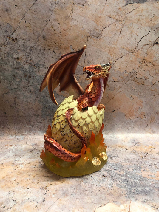 Emerging Flame Dragon Statue - Majestic Resin Dragon Figurine, Fantasy Decor, Mythical Creature Ornament