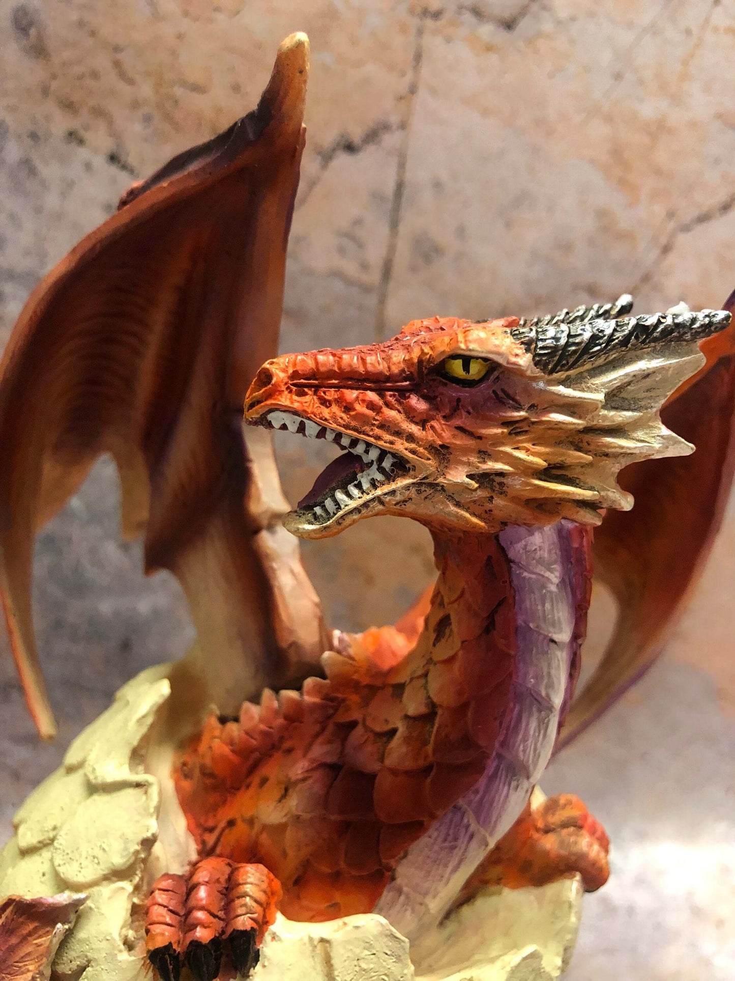 Emerging Flame Dragon Statue - Majestic Resin Dragon Figurine, Fantasy Decor, Mythical Creature Ornament