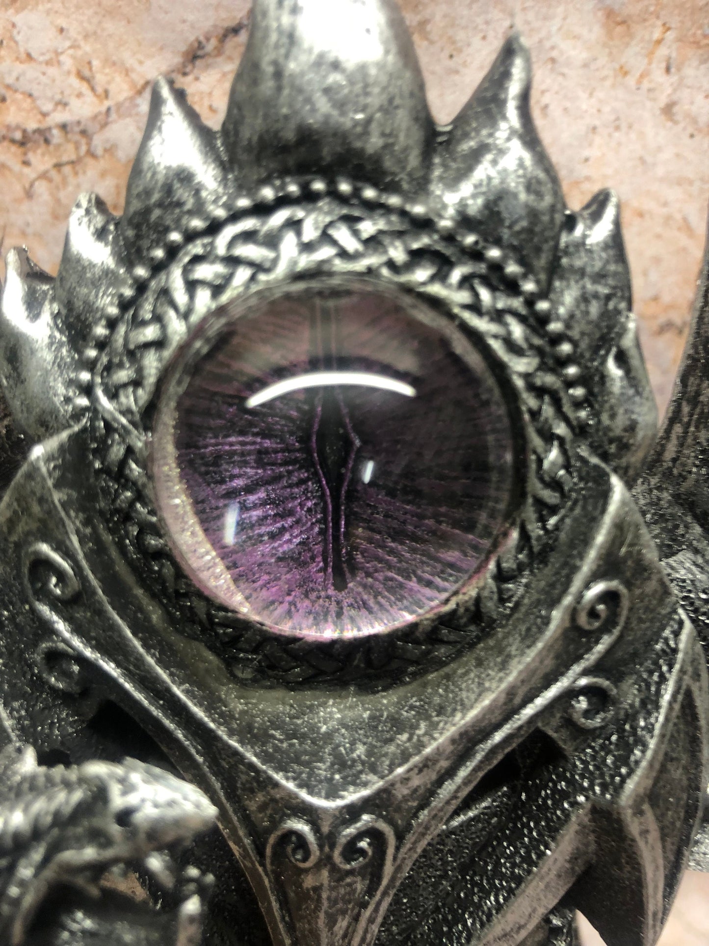 Mystical Dragon Eye Resin Tower, Enigmatic Gothic Sculpture Fantasy Decor, Guardian Dragon with Orb, Mystical Keepsake, Dark Fantasy Art-Osiris Craftworks