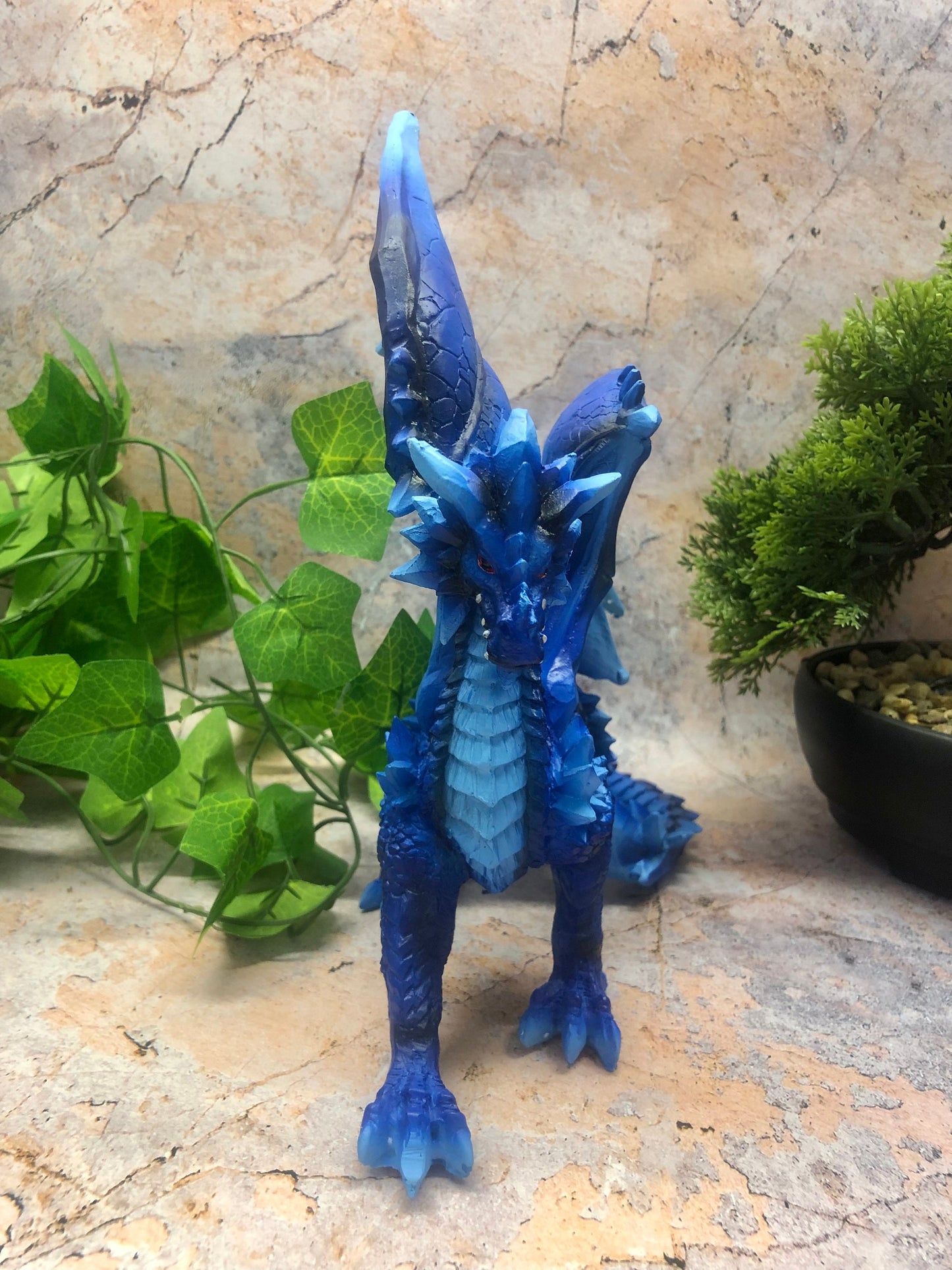 Fierce Blue Dragon Statue Gothic Dragons Collection Fantasy Sculpture Hand Made from Quality Designer Resin-Osiris Craftworks