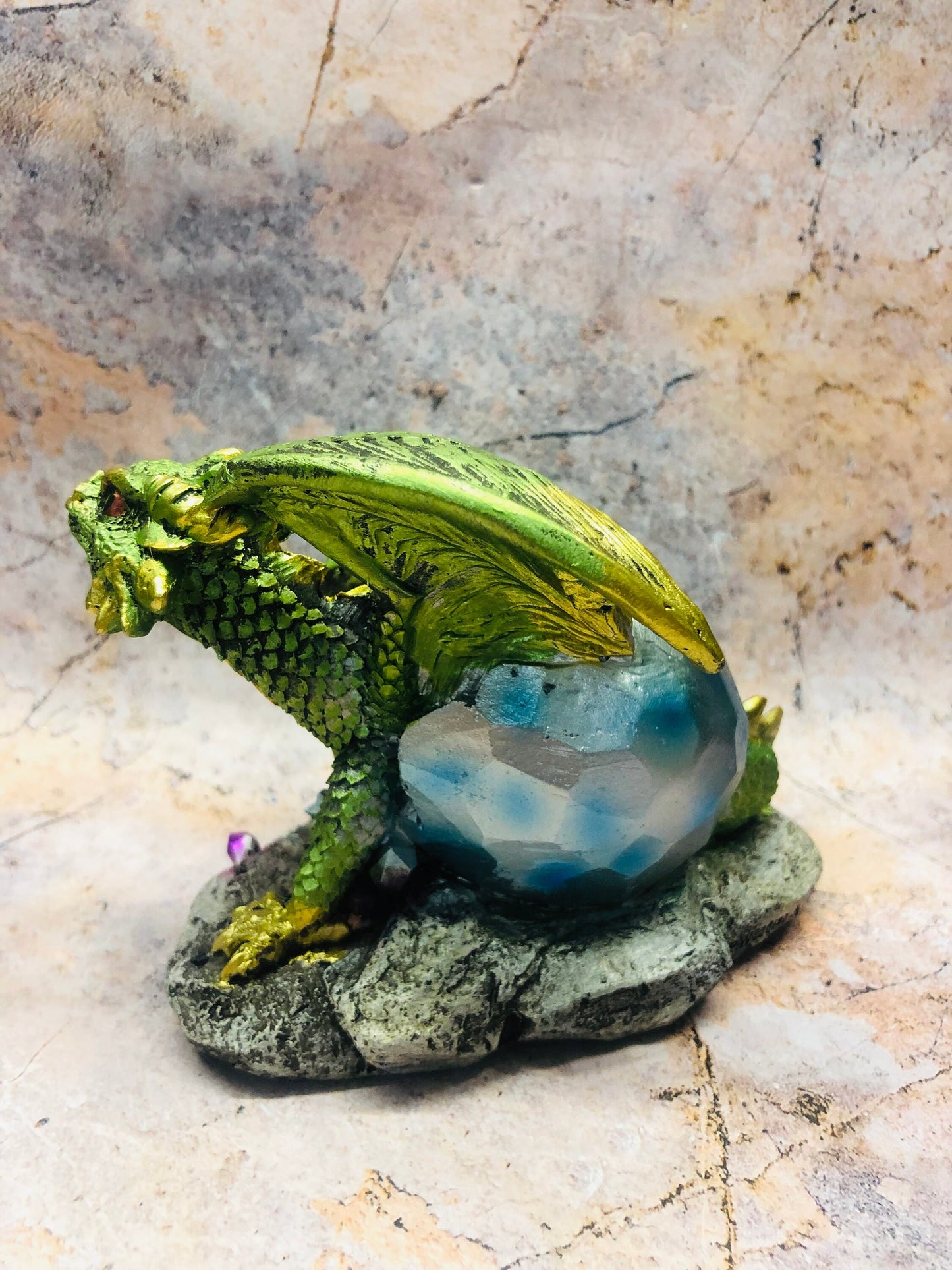 Whimsical Green Dragon Hatchling Figurine Fantasy Art Collection Mythical Sculpture Hand Made from Quality Designer Resin-Osiris Craftworks