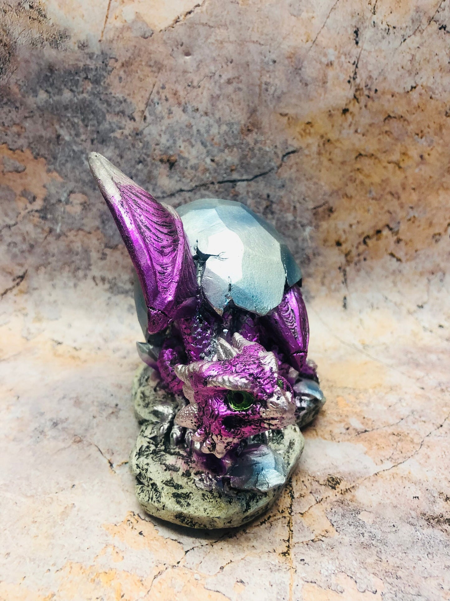 Whimsical Purple Dragon Hatchling Figurine Fantasy Art Collection Mythical Sculpture Hand Made from Quality Designer Resin-Osiris Craftworks