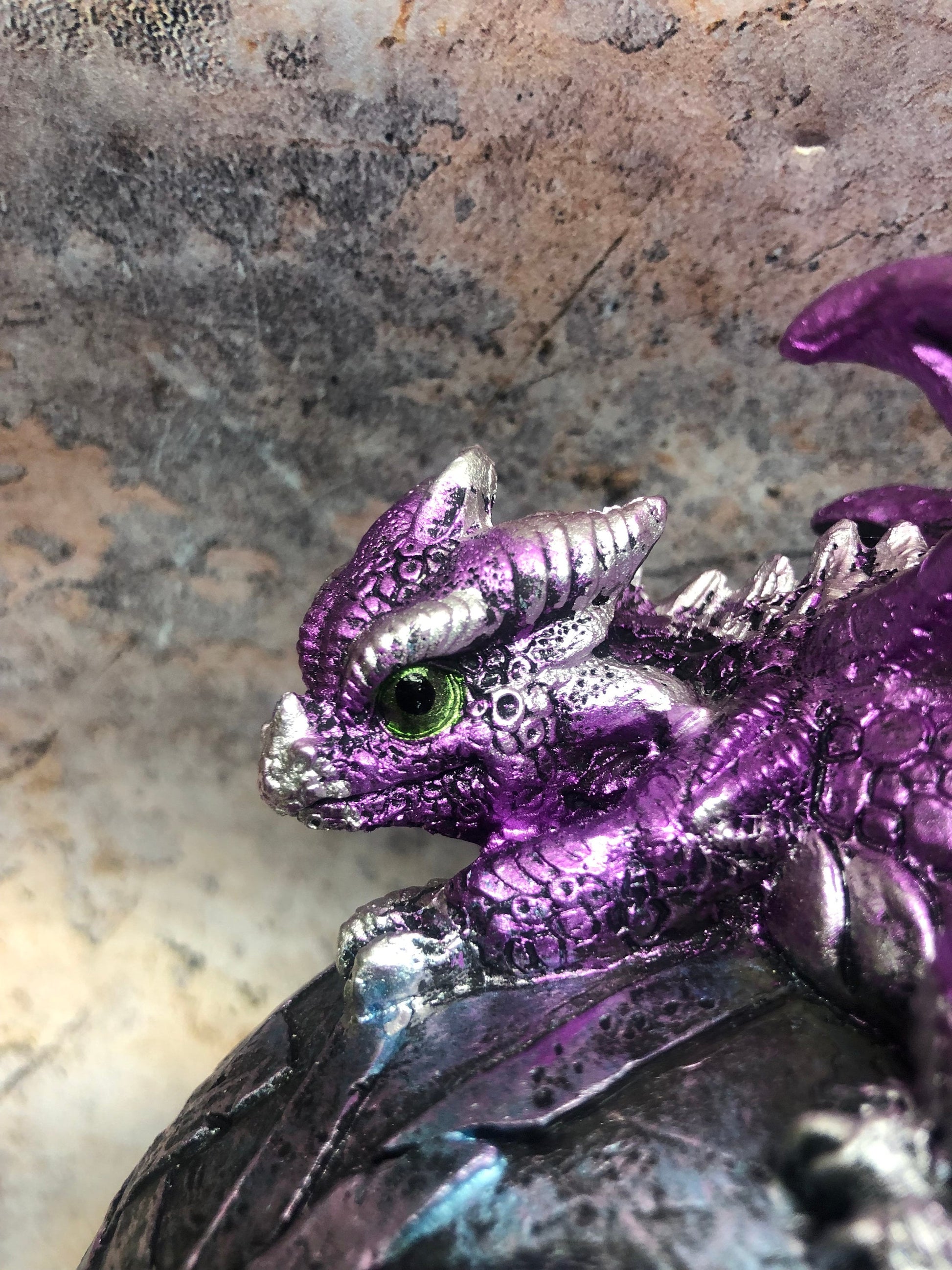 Whimsical Purple Dragon Money Bank Fantasy Saving Box Dragons Collection Hand Made from Quality Designer Resin-Osiris Craftworks